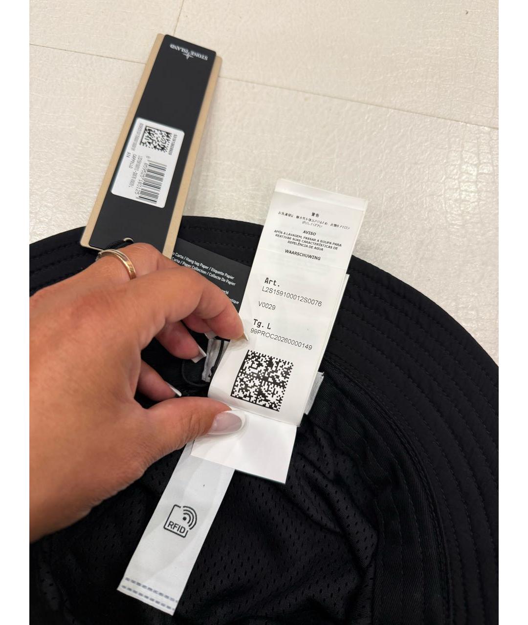 STONE ISLAND Черная хлопковая шляпа, фото 7