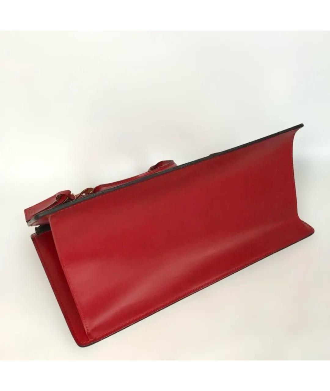 LOUIS VUITTON Красная кожаная сумка с короткими ручками, фото 5