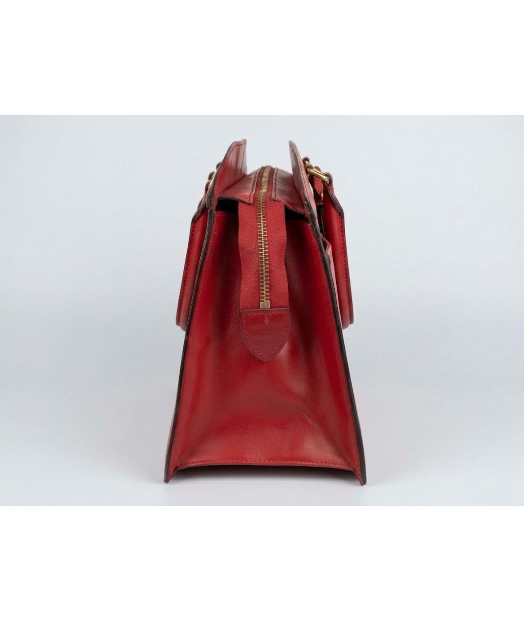 LOUIS VUITTON Красная кожаная сумка с короткими ручками, фото 3