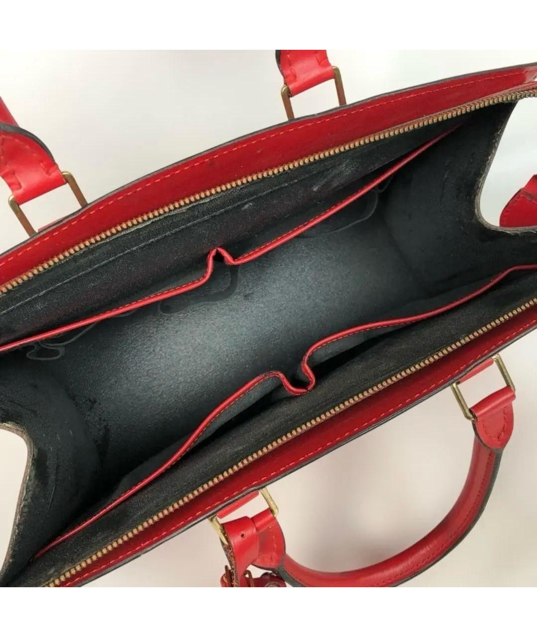 LOUIS VUITTON Красная кожаная сумка с короткими ручками, фото 7