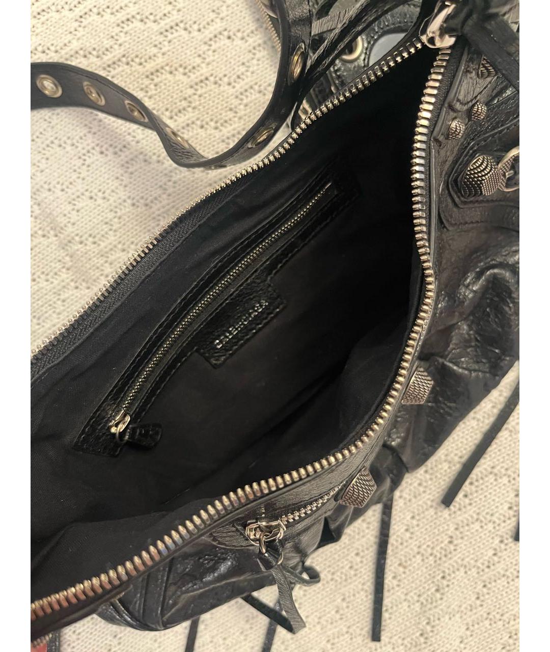 BALENCIAGA Черная кожаная сумка через плечо, фото 4