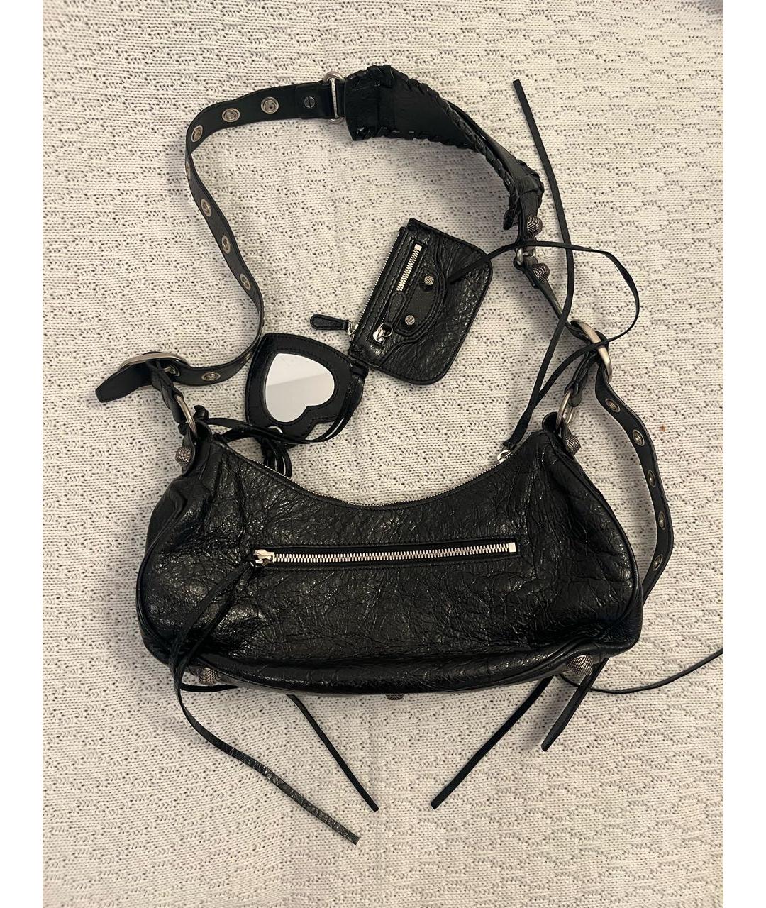 BALENCIAGA Черная кожаная сумка через плечо, фото 3
