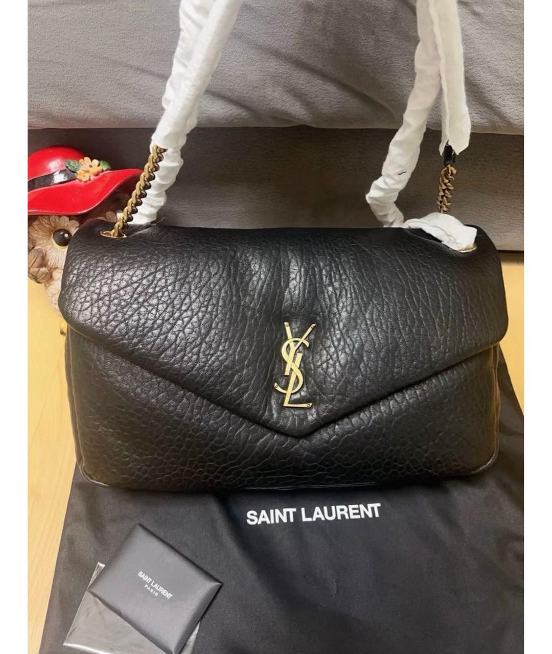 SAINT LAURENT Черная кожаная сумка через плечо, фото 4