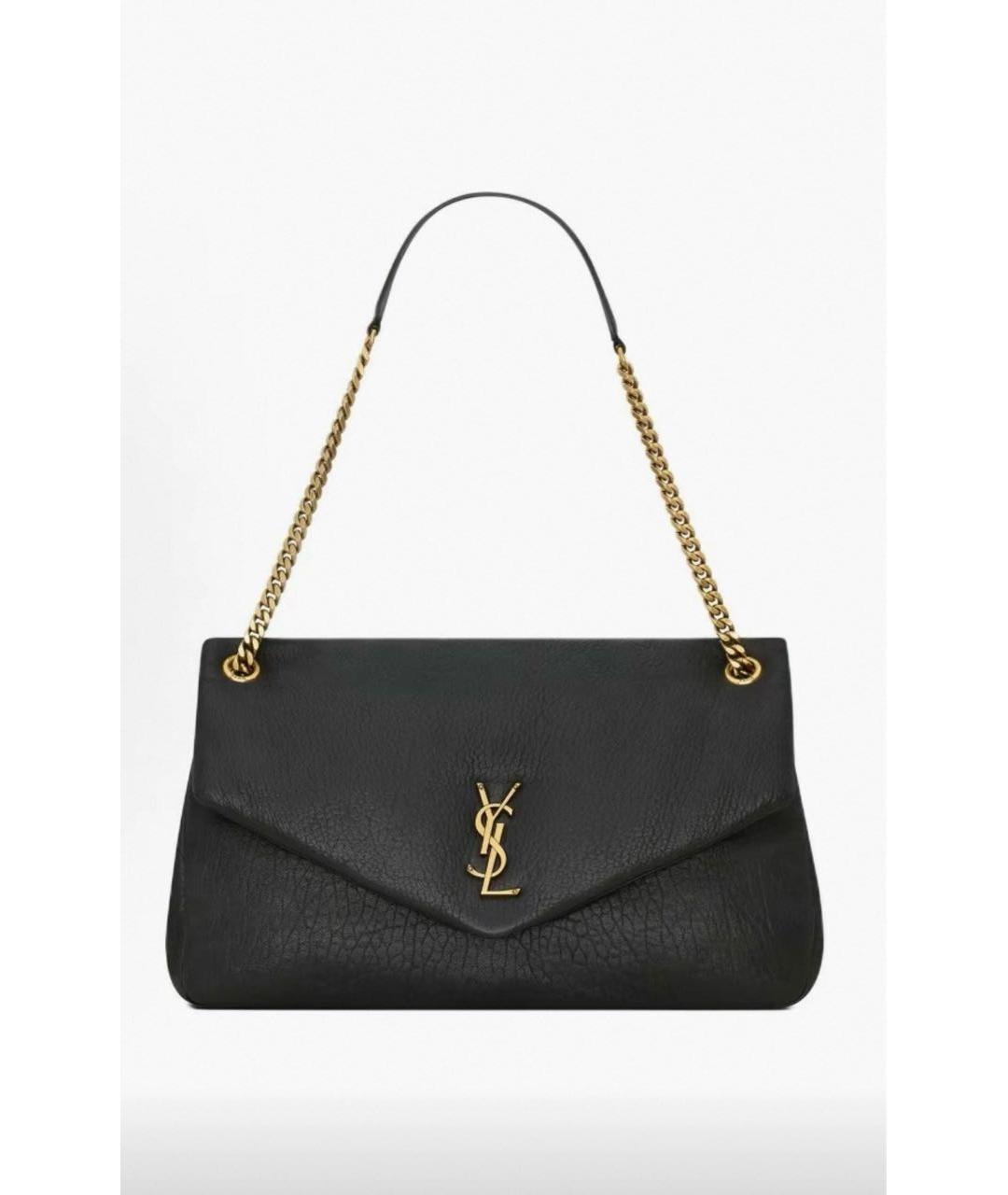 SAINT LAURENT Черная кожаная сумка через плечо, фото 6
