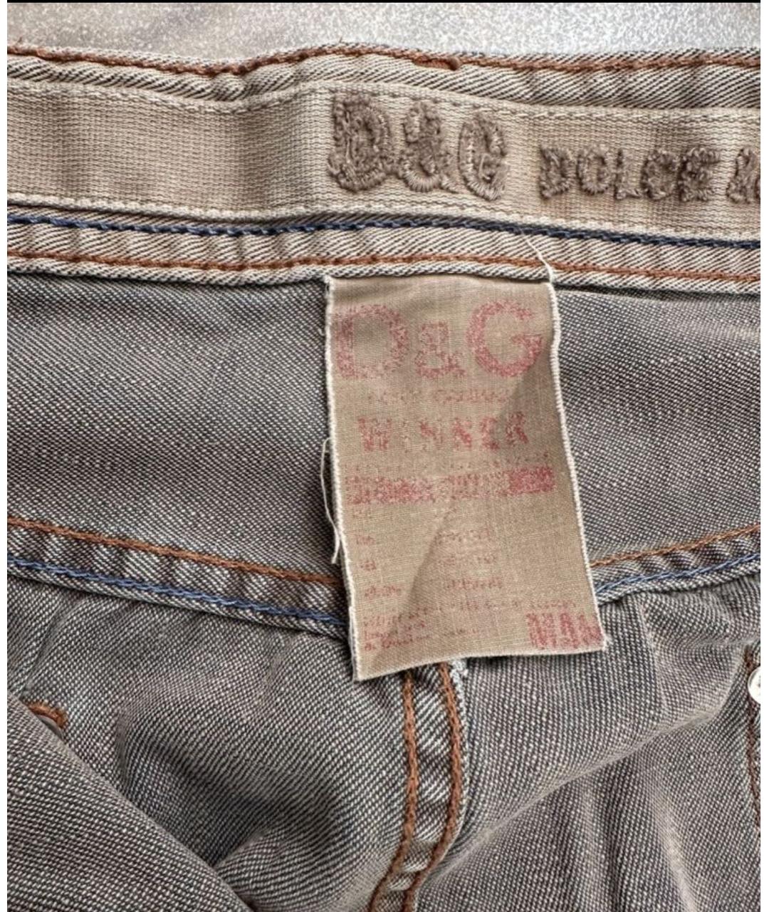 DOLCE&GABBANA Бежевые хлопковые прямые джинсы, фото 5