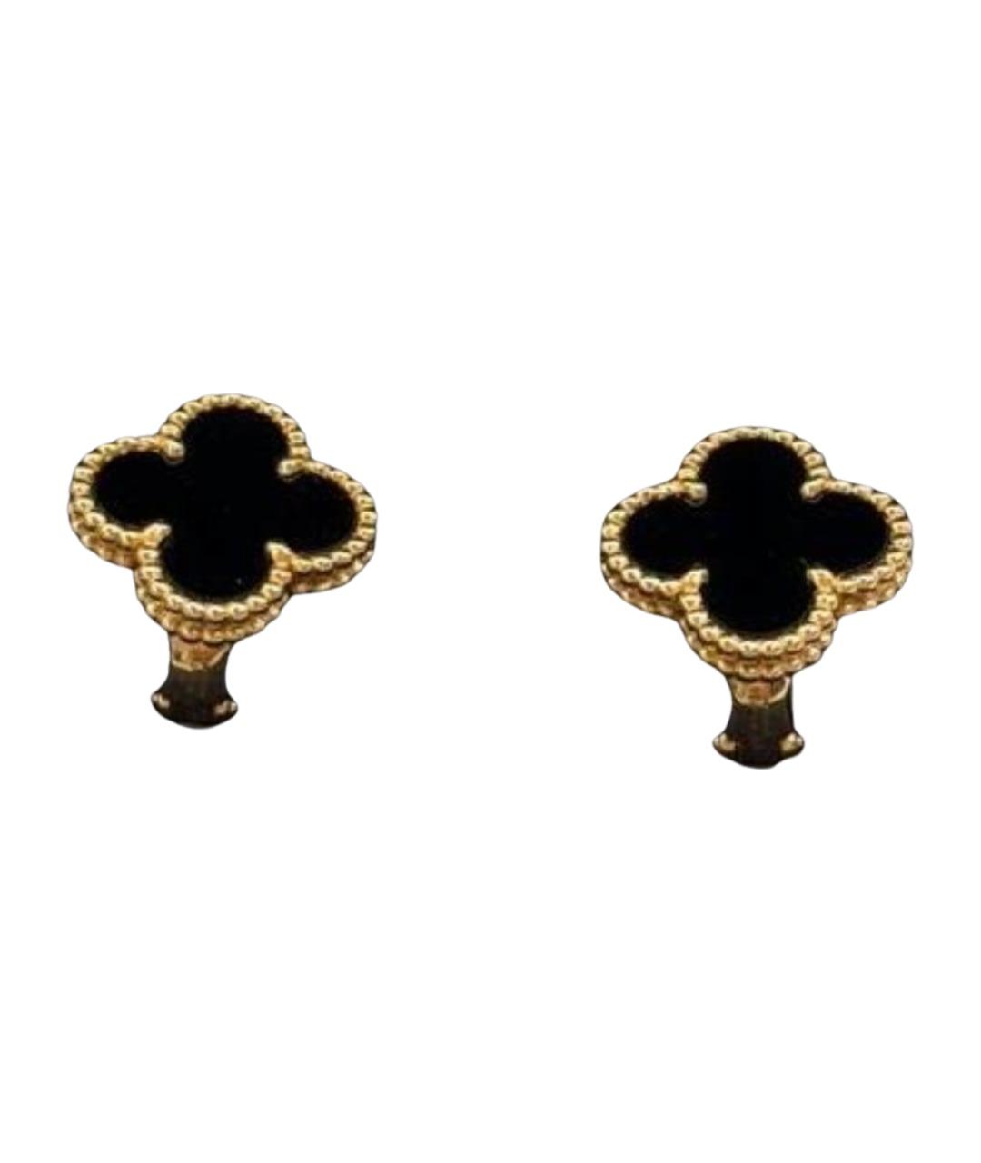 VAN CLEEF & ARPELS Черные серьги из желтого золота, фото 1