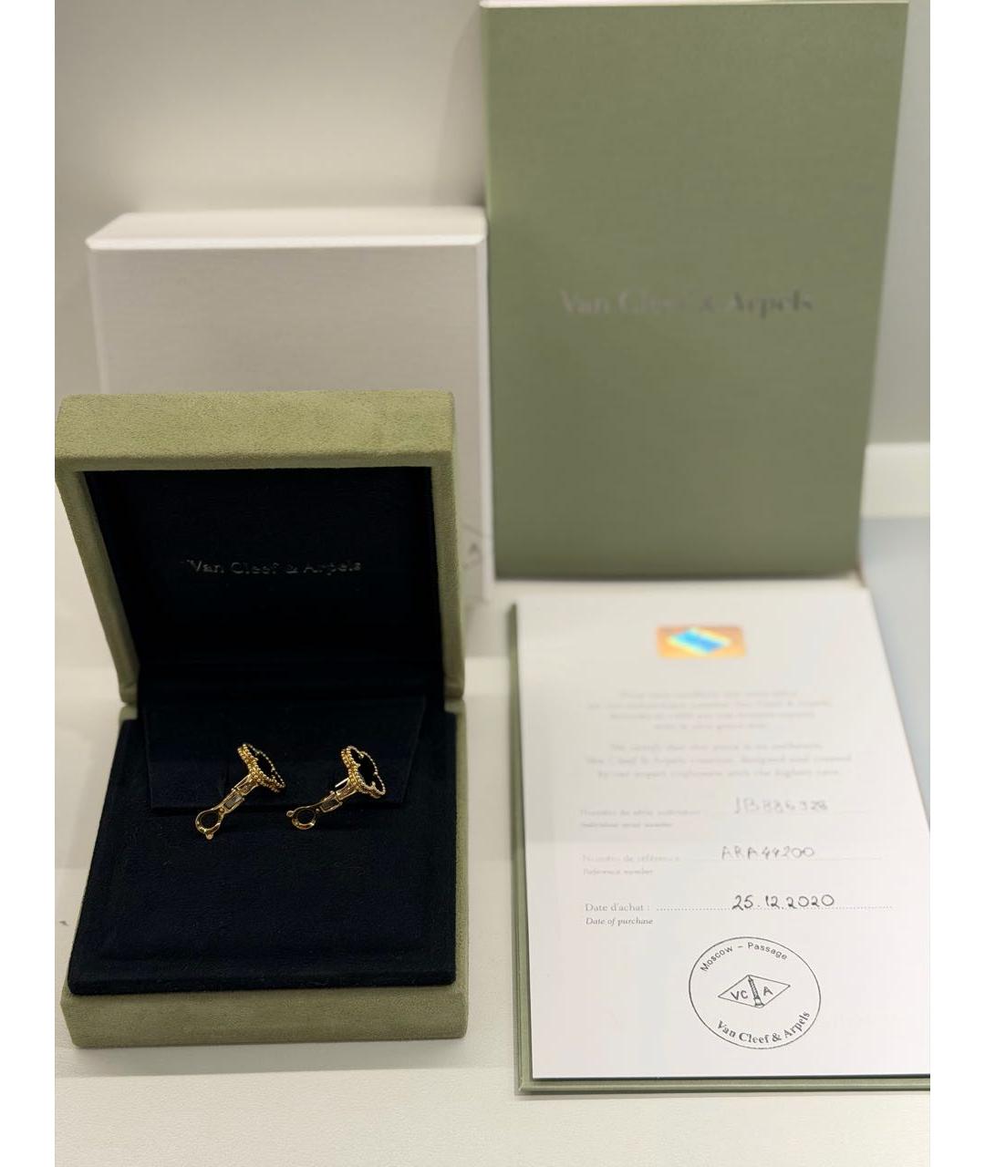 VAN CLEEF & ARPELS Черные серьги из желтого золота, фото 3