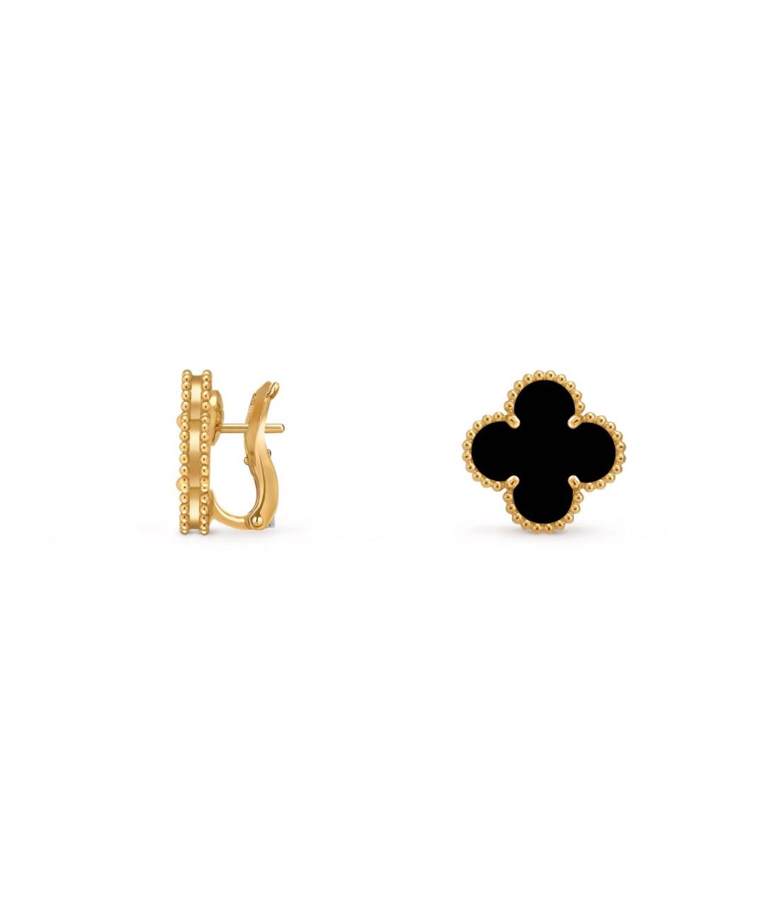 VAN CLEEF & ARPELS Черные серьги из желтого золота, фото 5