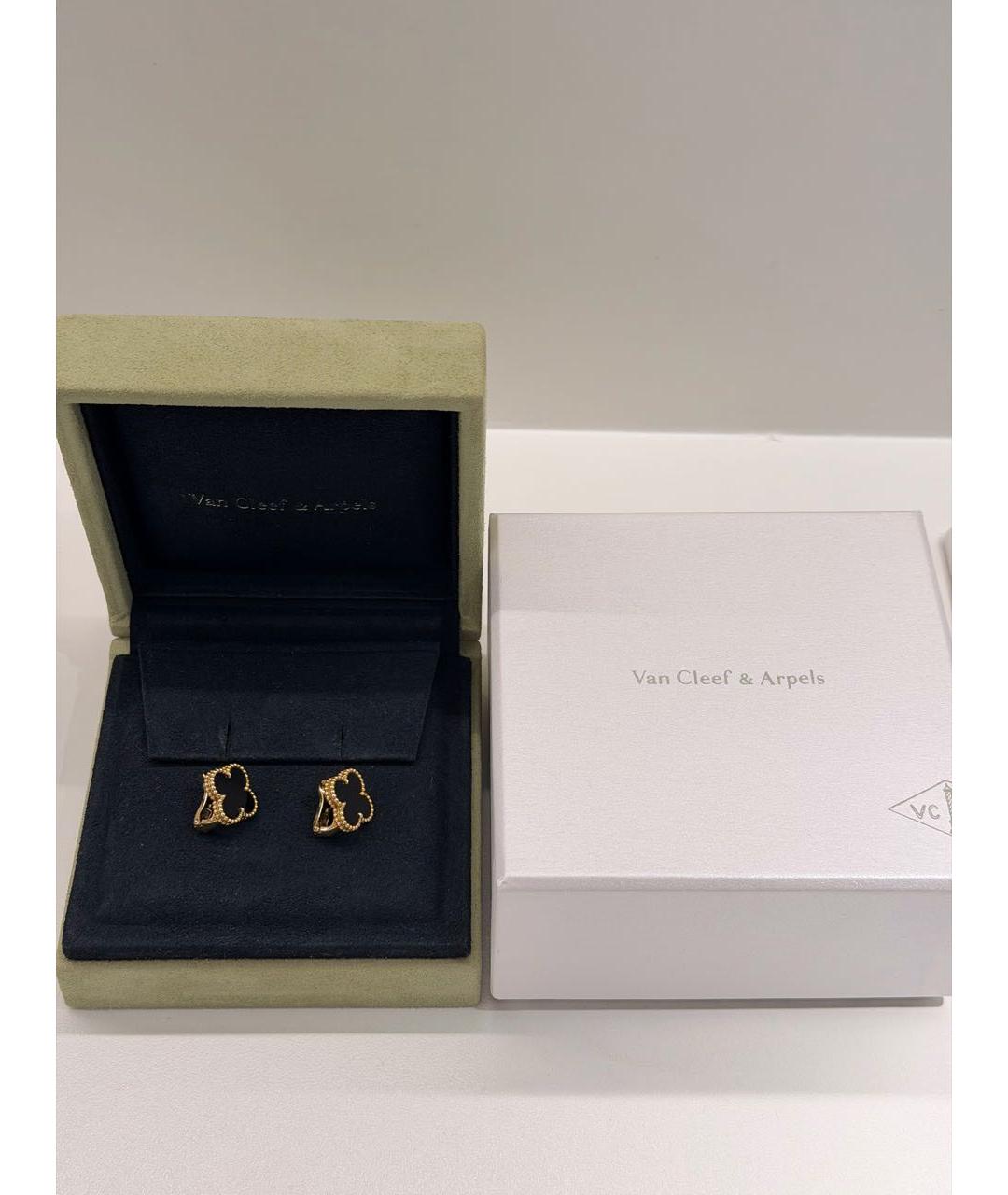 VAN CLEEF & ARPELS Черные серьги из желтого золота, фото 7