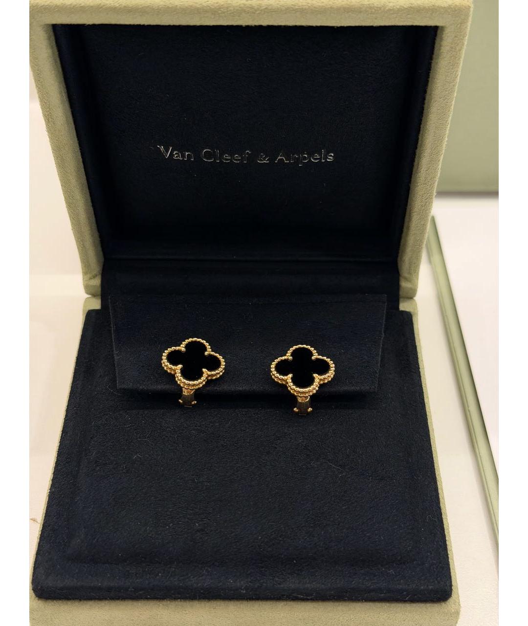 VAN CLEEF & ARPELS Черные серьги из желтого золота, фото 8
