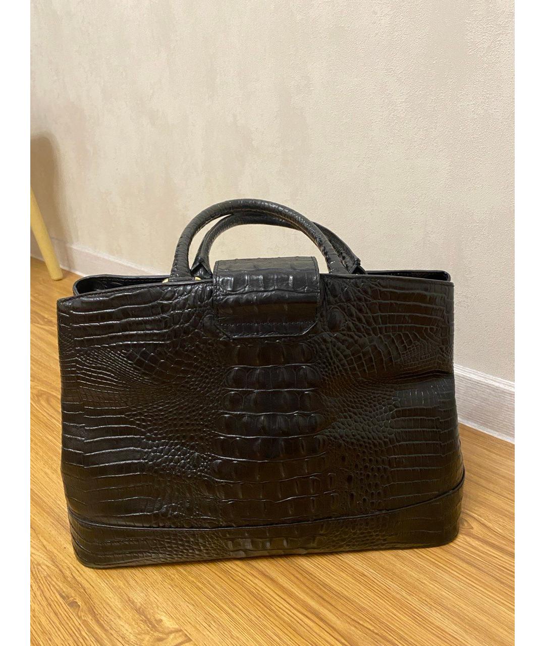 FENDI Черная кожаная сумка тоут, фото 2
