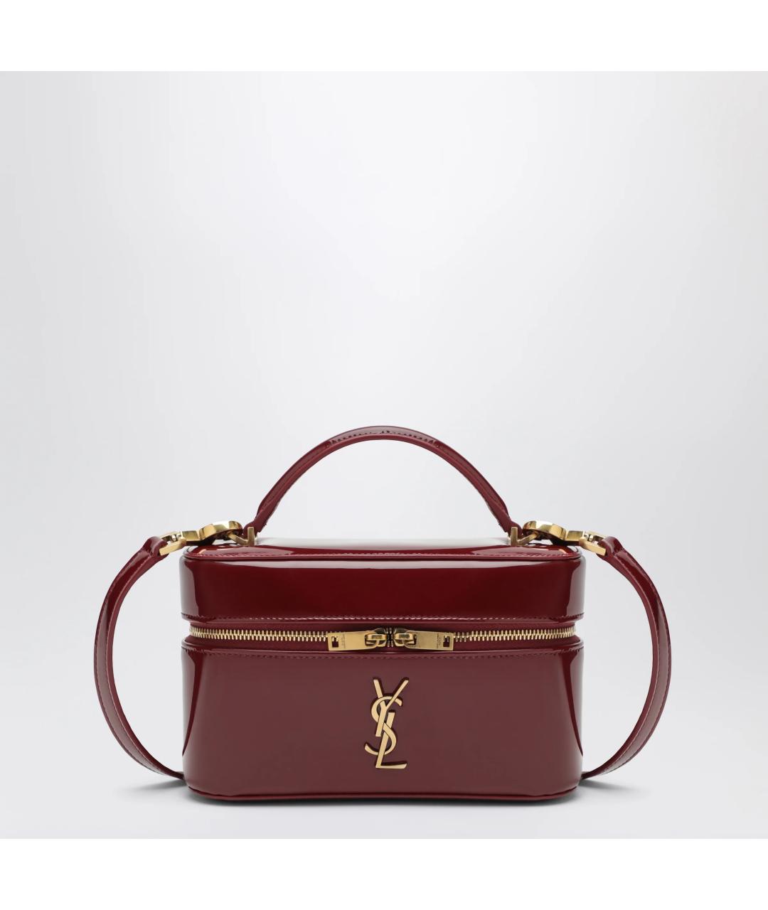 SAINT LAURENT Красная сумка через плечо из лакированной кожи, фото 3