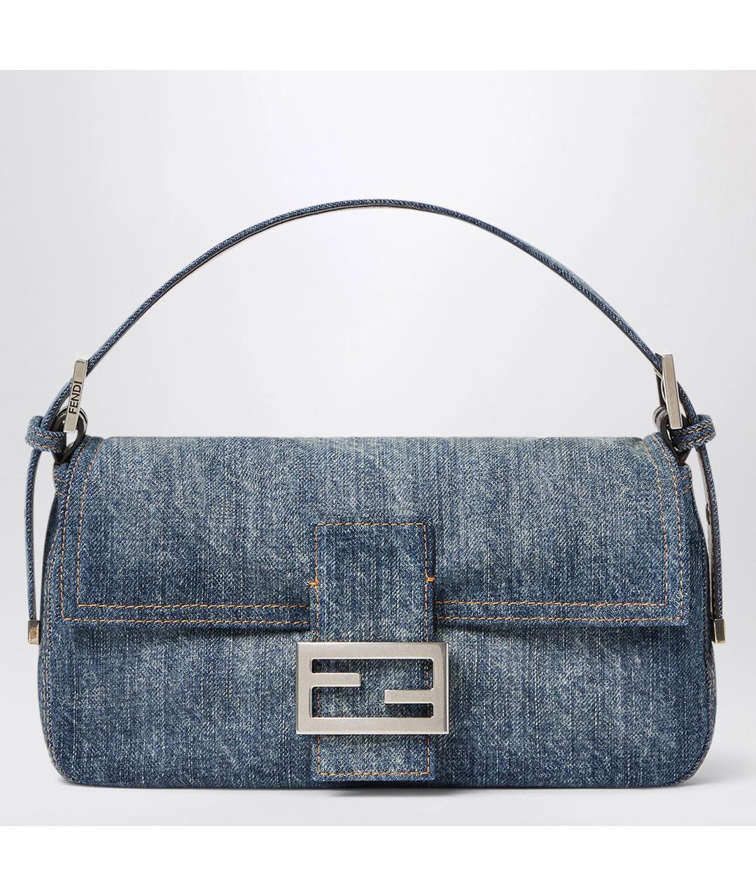 FENDI Синяя деним сумка через плечо, фото 3