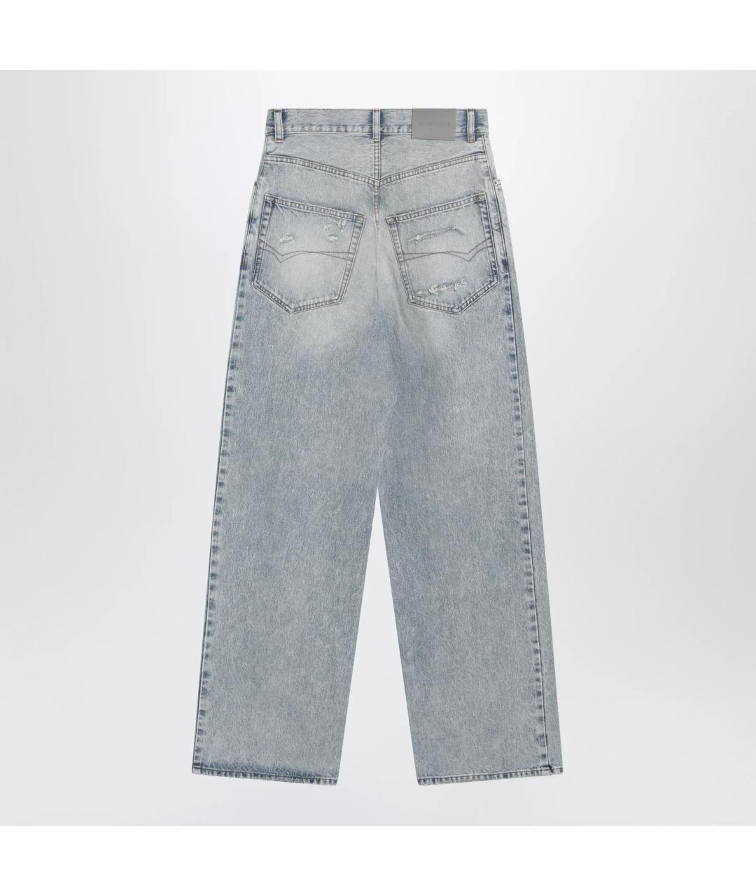 BALENCIAGA Голубые хлопковые прямые джинсы, фото 2