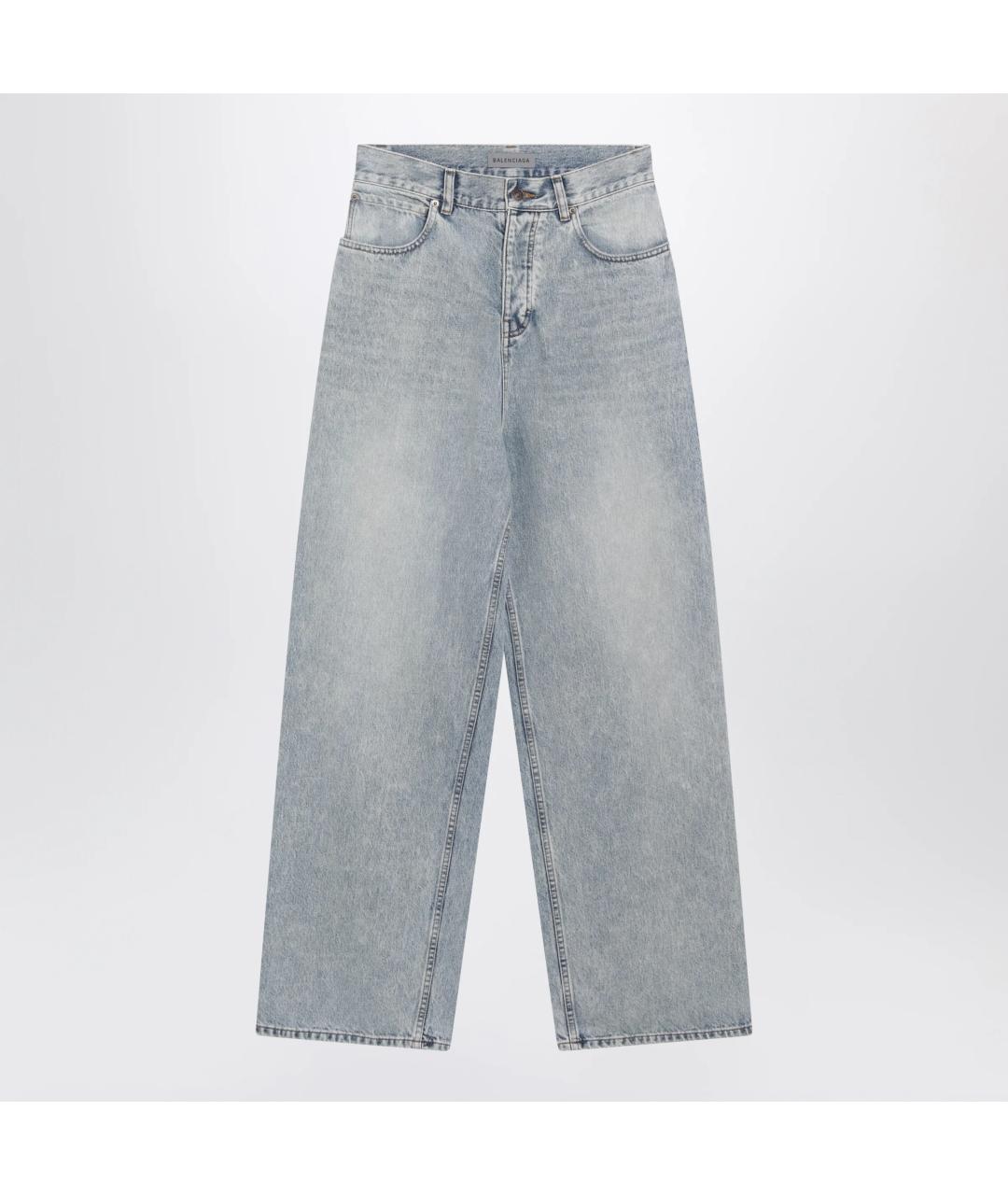 BALENCIAGA Голубые хлопковые прямые джинсы, фото 3