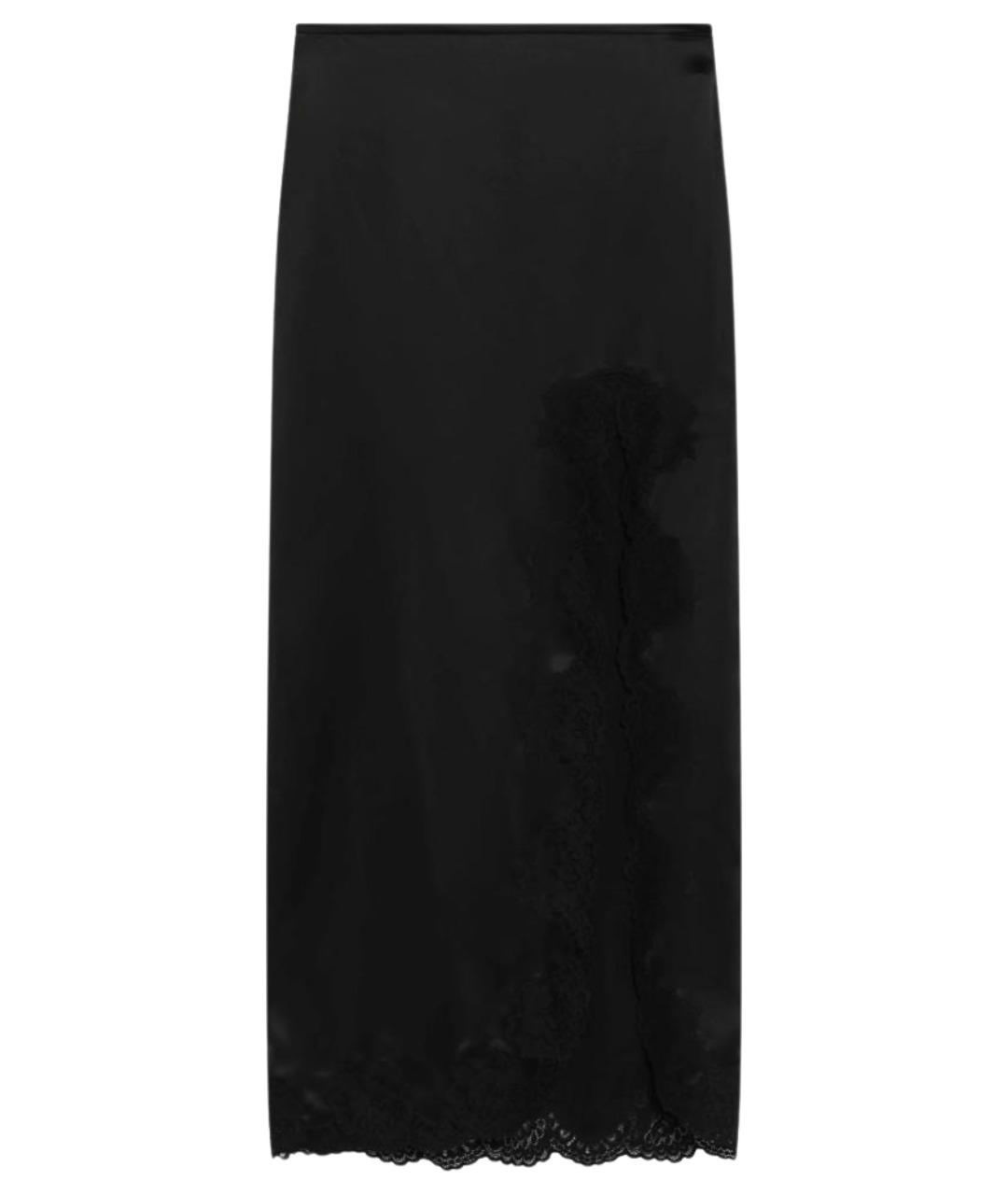 VALENTINO Черная шелковая юбка макси, фото 1