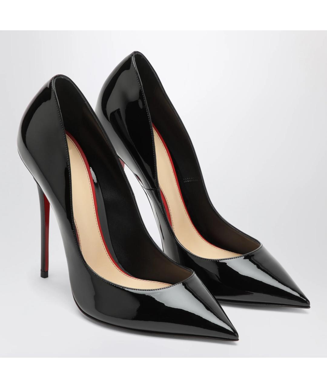 CHRISTIAN LOUBOUTIN Черные кожаные туфли, фото 2