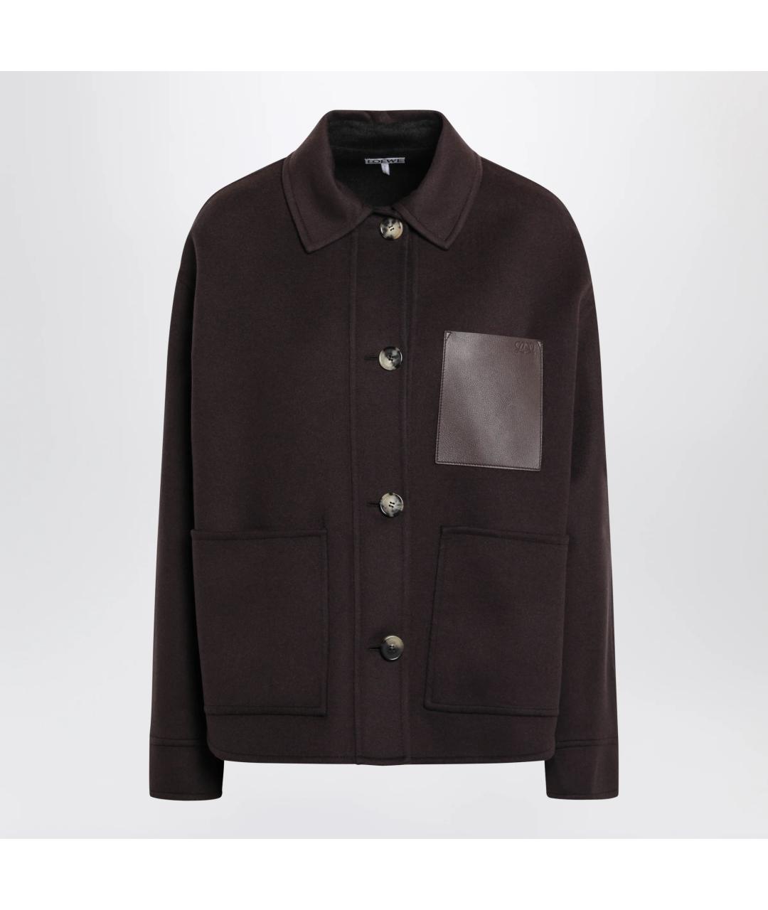 LOEWE Коричневая шерстяная куртка, фото 3
