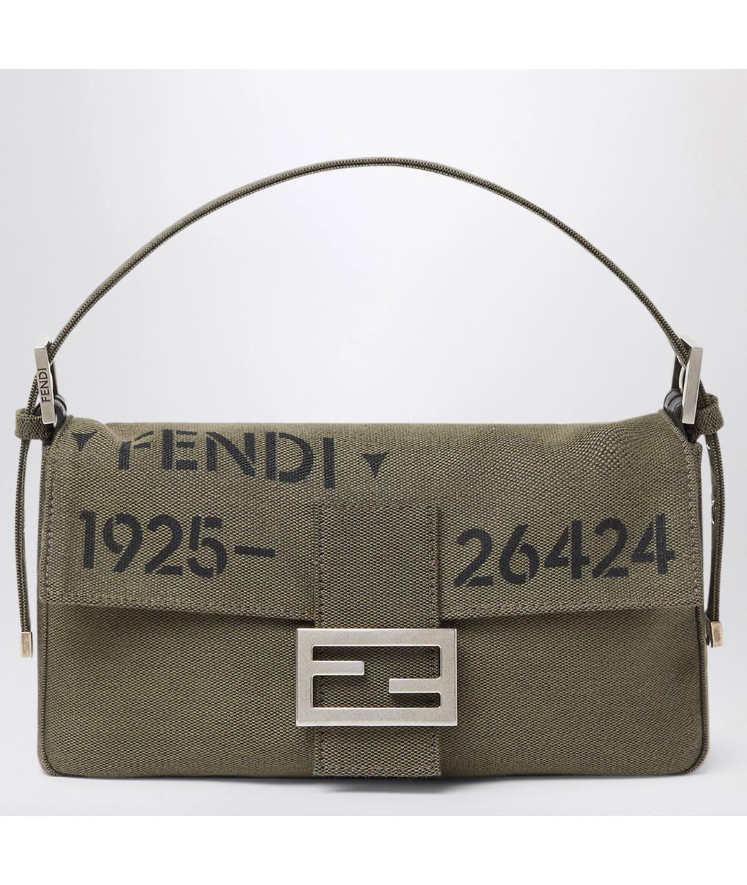 FENDI Зеленая сумка через плечо из канвы, фото 3