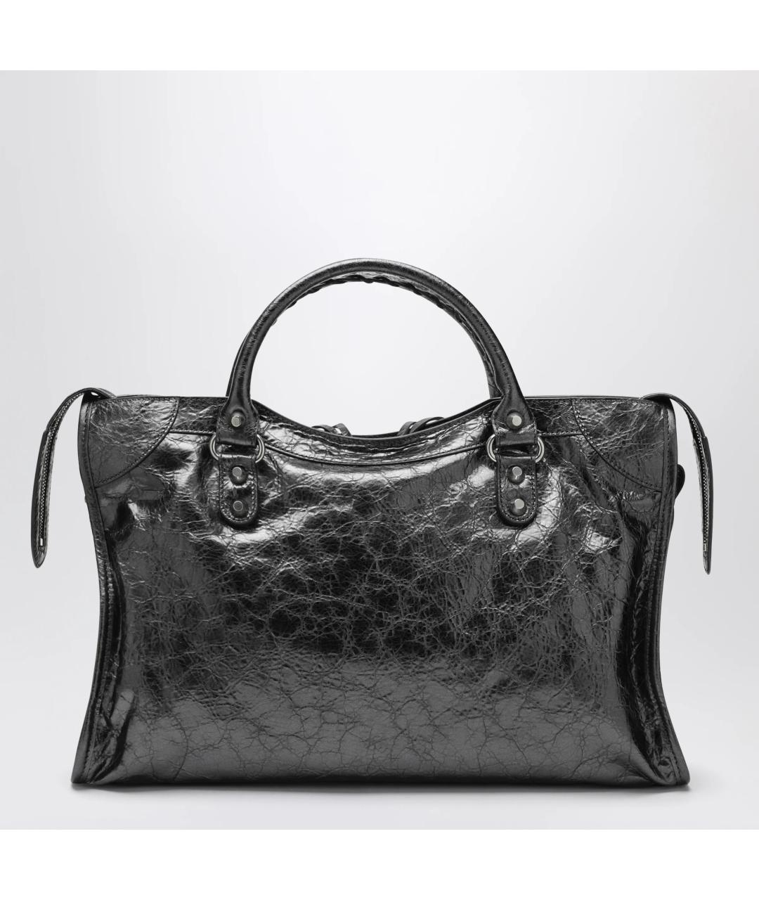 BALENCIAGA Серая кожаная сумка тоут, фото 2