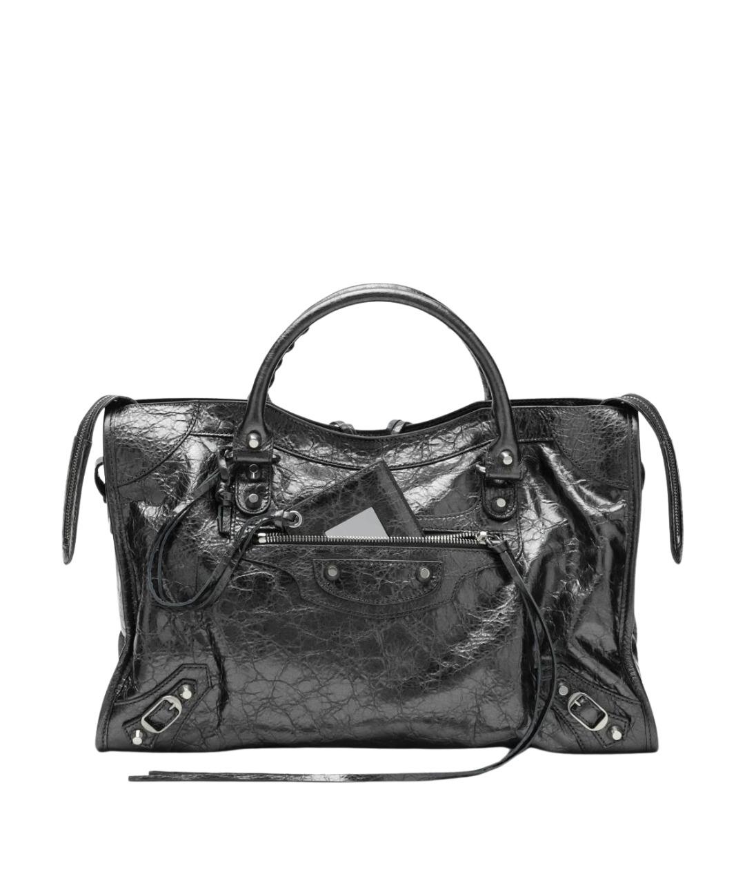 BALENCIAGA Серая кожаная сумка тоут, фото 1