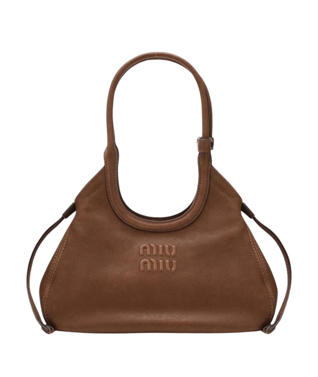 MIU MIU Коричневая кожаная сумка тоут, фото 1