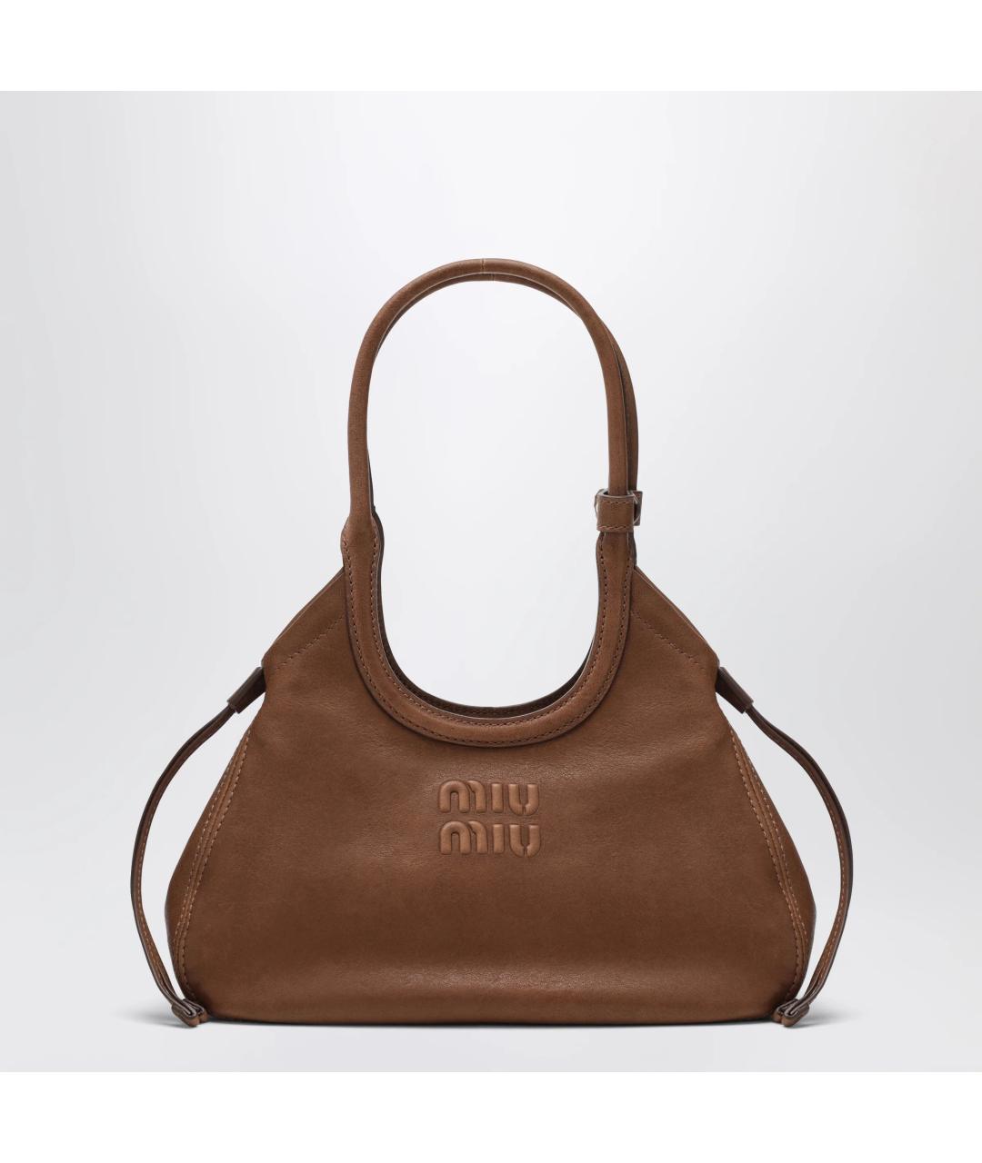 MIU MIU Коричневая кожаная сумка тоут, фото 3