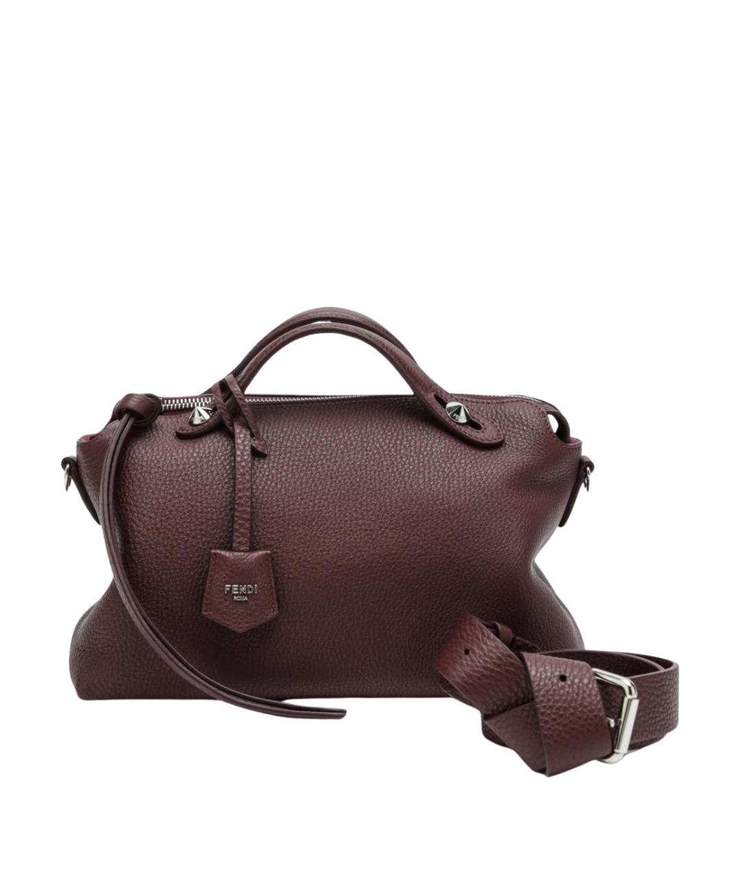 FENDI Бордовая кожаная сумка через плечо, фото 1
