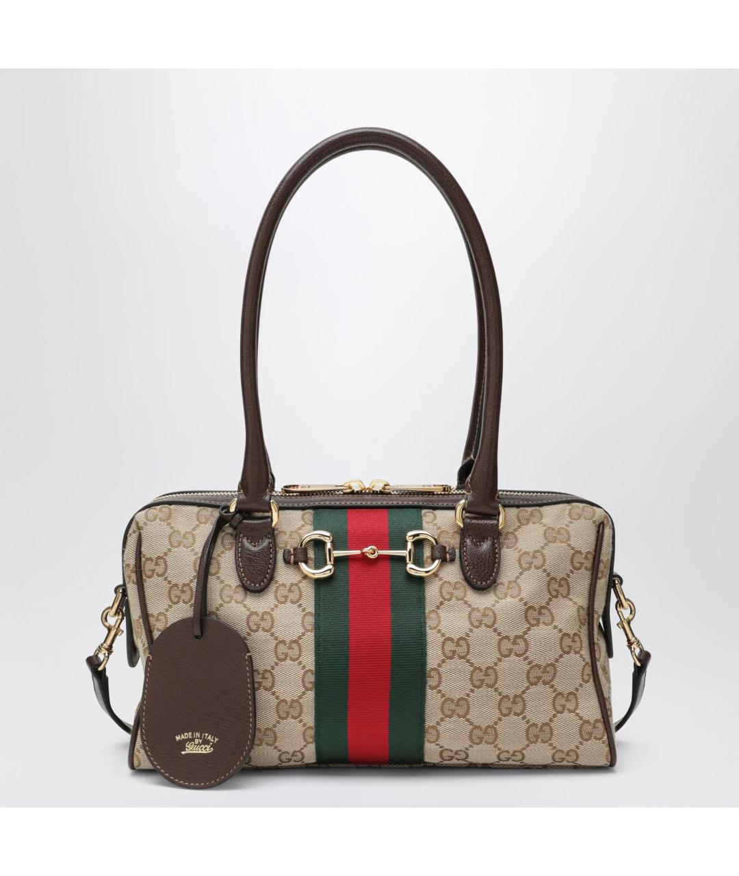 GUCCI Бежевая сумка через плечо из канвы, фото 3