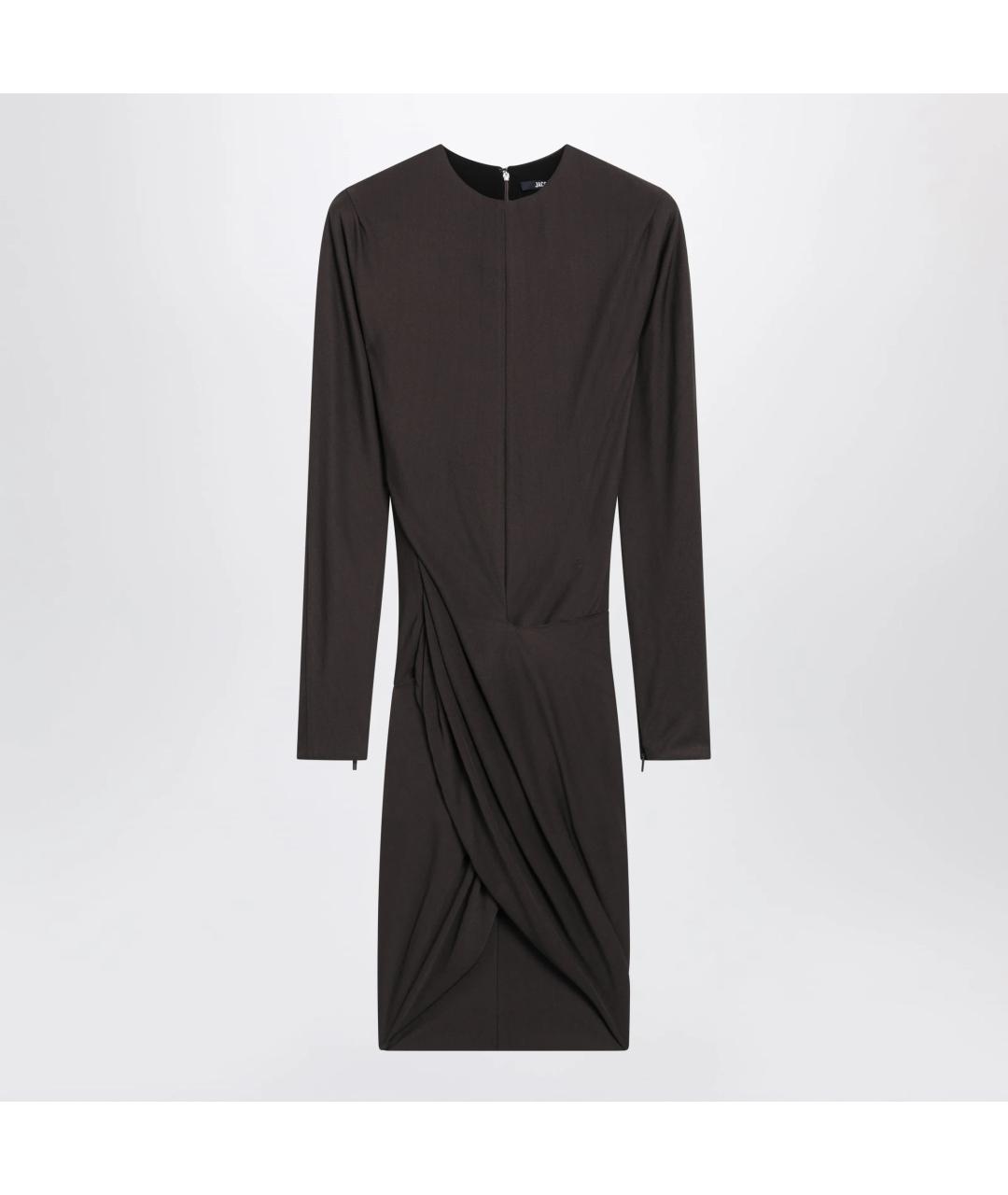 JACQUEMUS Коричневое вискозное повседневное платье, фото 3