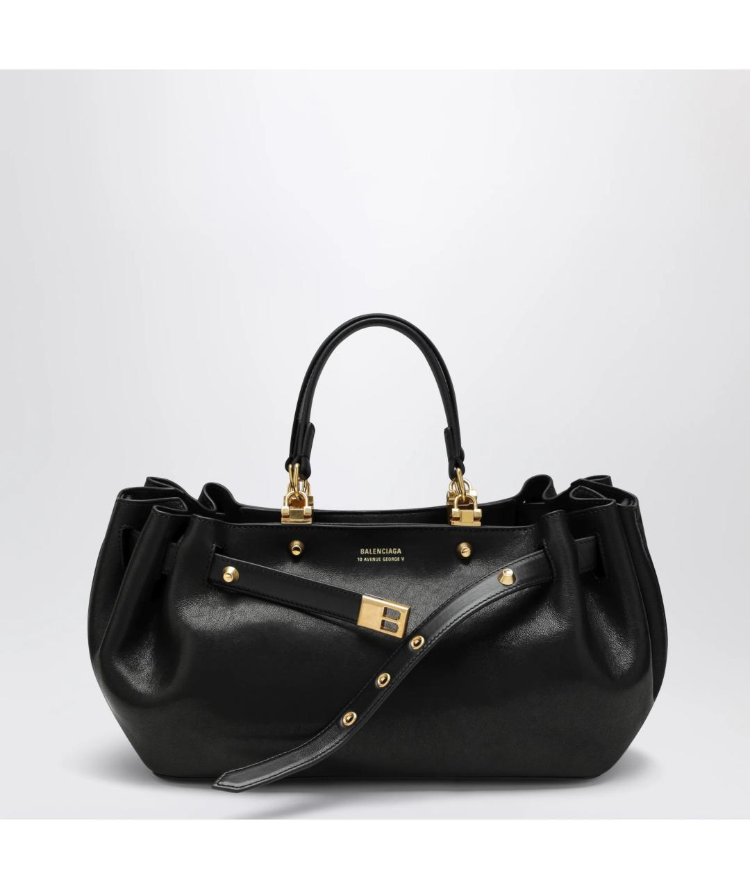 BALENCIAGA Черная кожаная сумка тоут, фото 3