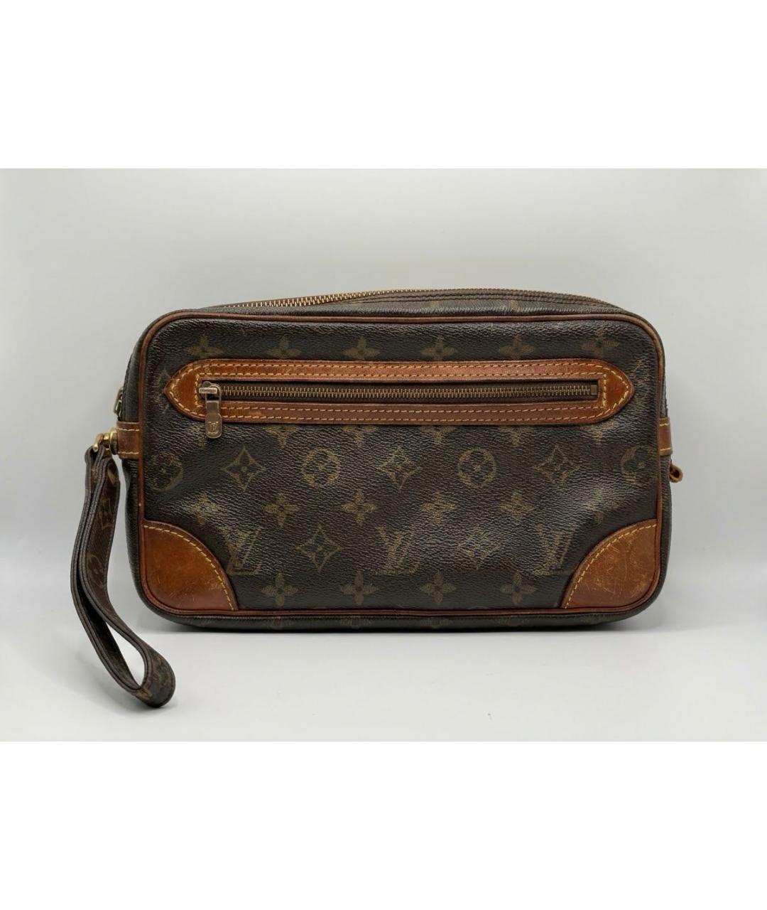 LOUIS VUITTON Коричневая барсетка из канвы, фото 6