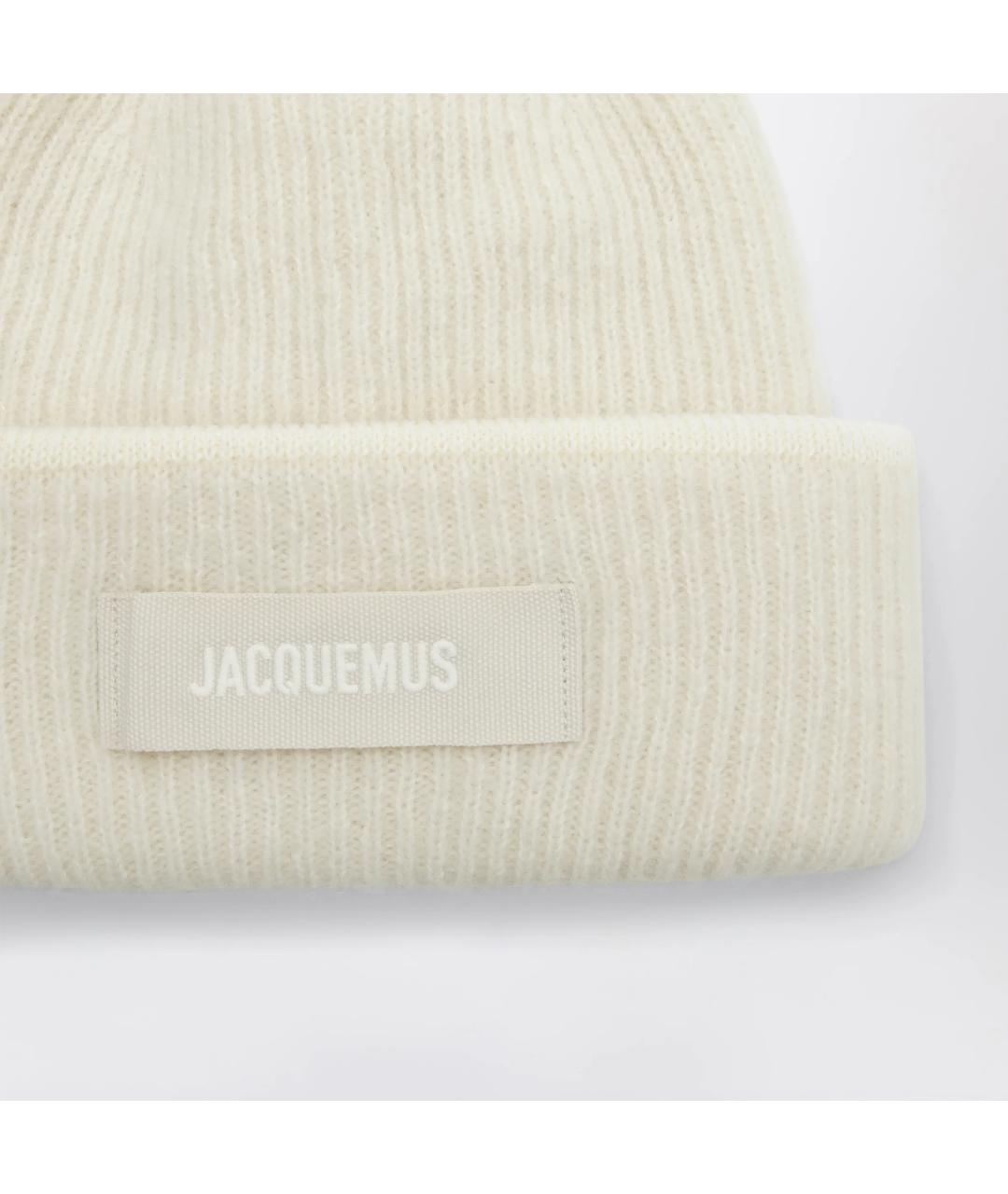 JACQUEMUS Белая шерстяная шапка, фото 2