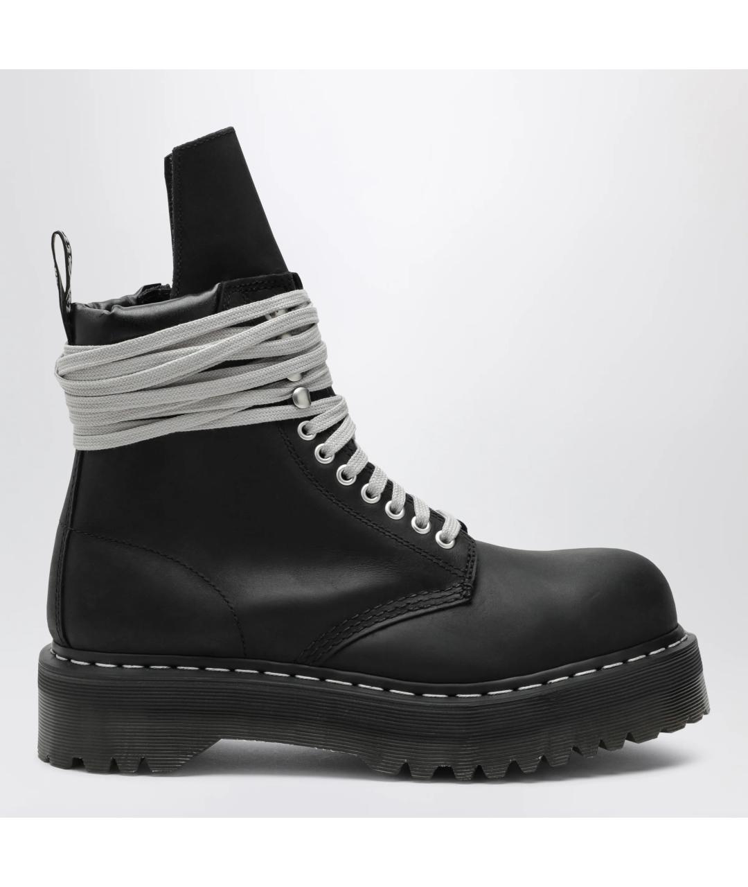 DR. MARTENS Черные кожаные низкие ботинки, фото 3