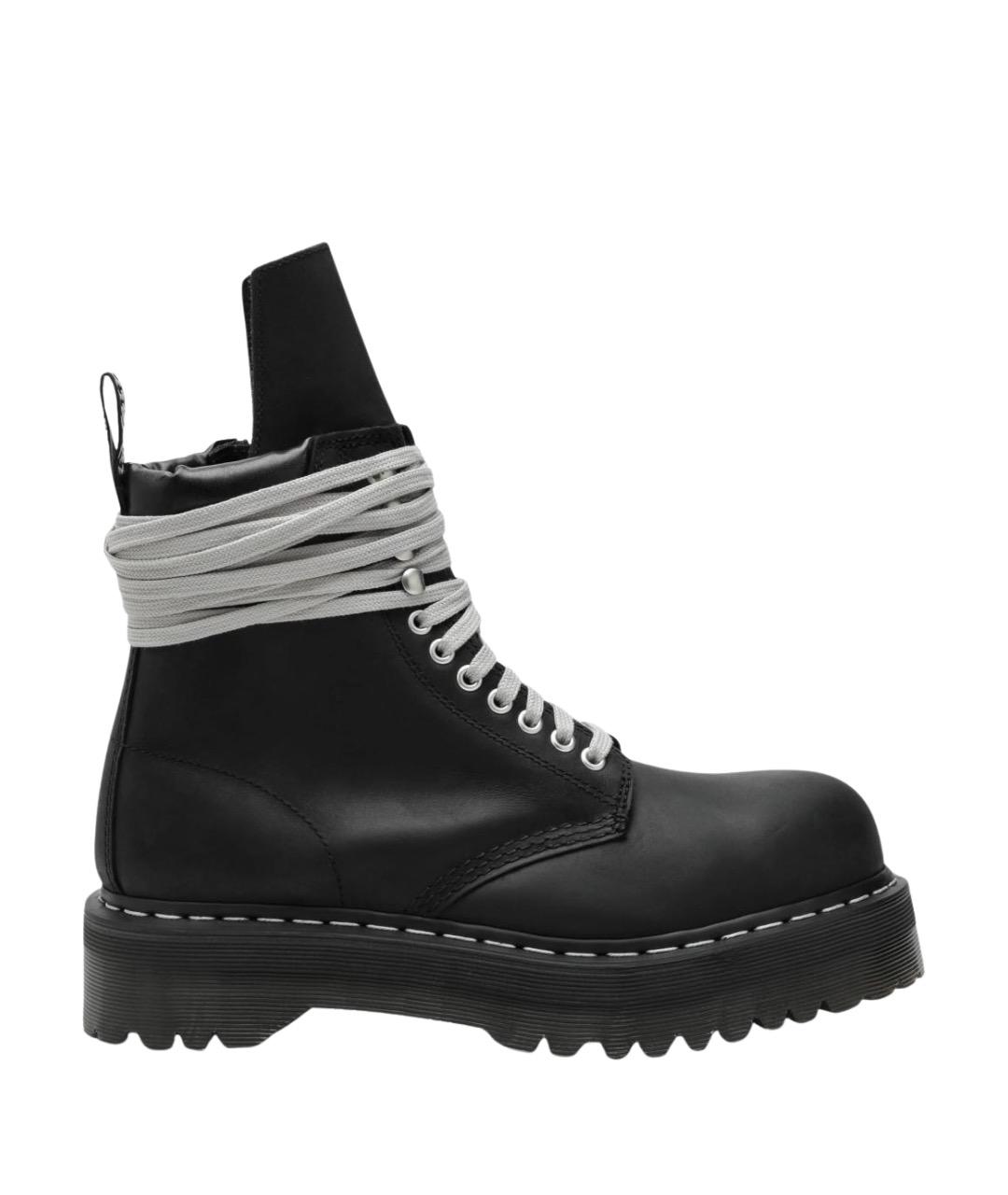DR. MARTENS Черные кожаные низкие ботинки, фото 1