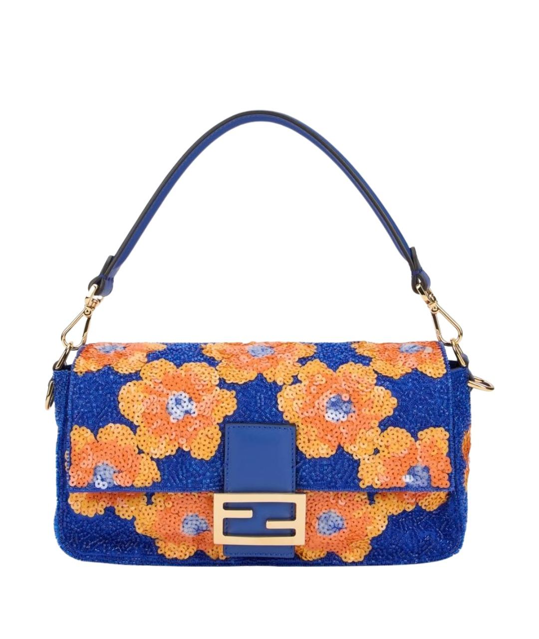 FENDI Синяя тканевая сумка через плечо, фото 1