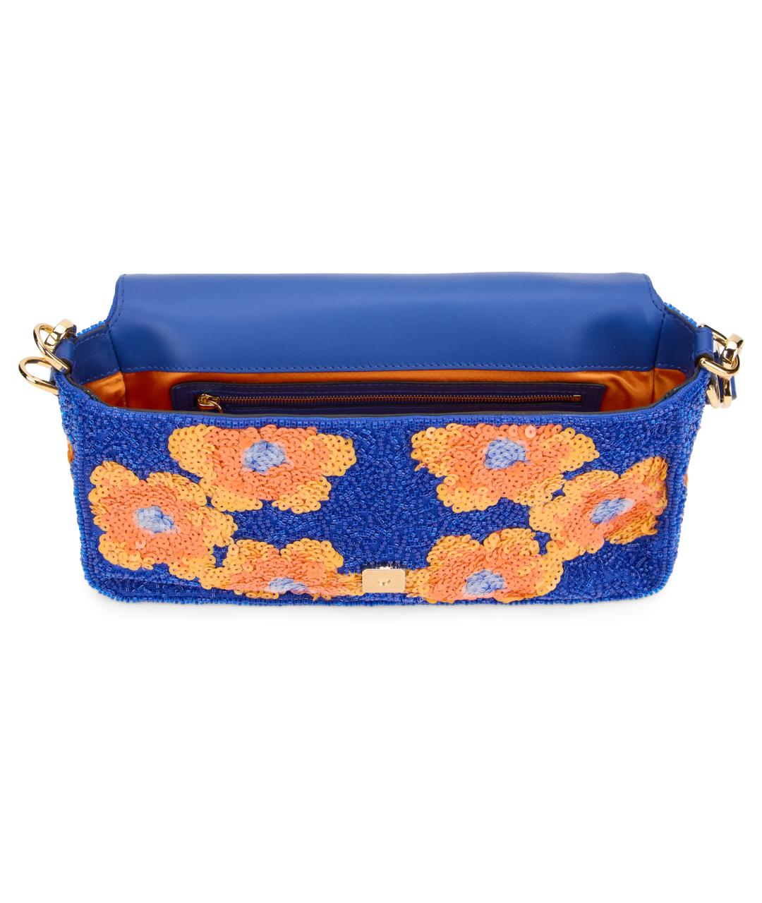 FENDI Синяя тканевая сумка через плечо, фото 4