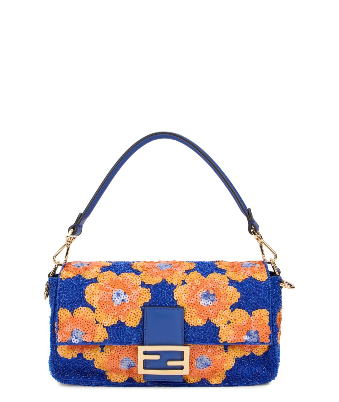 FENDI Синяя тканевая сумка через плечо, фото 5