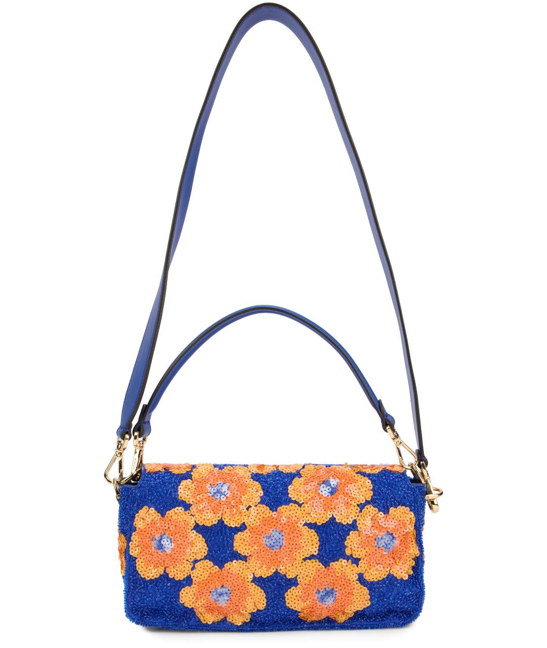 FENDI Синяя тканевая сумка через плечо, фото 3