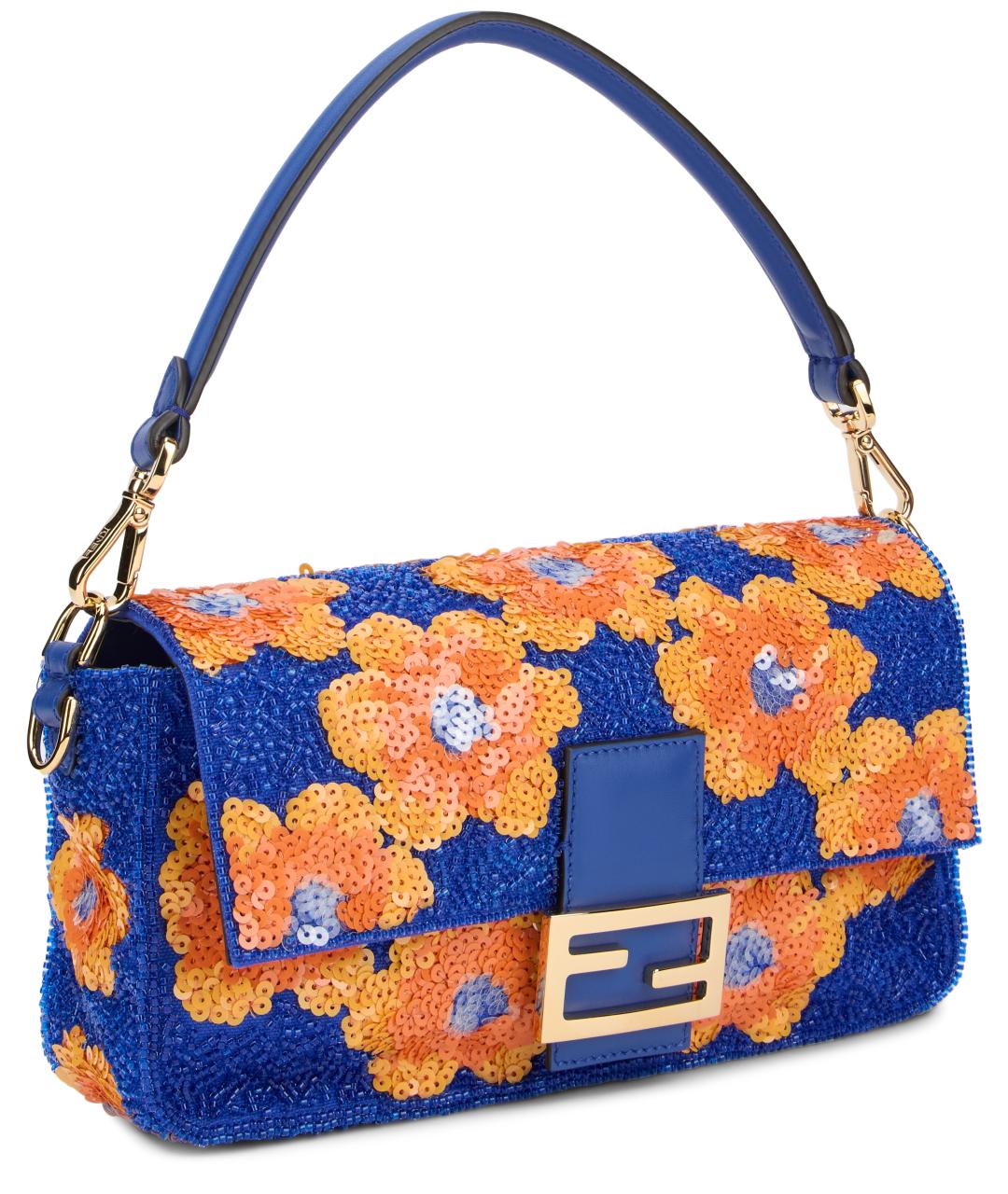 FENDI Синяя тканевая сумка через плечо, фото 2