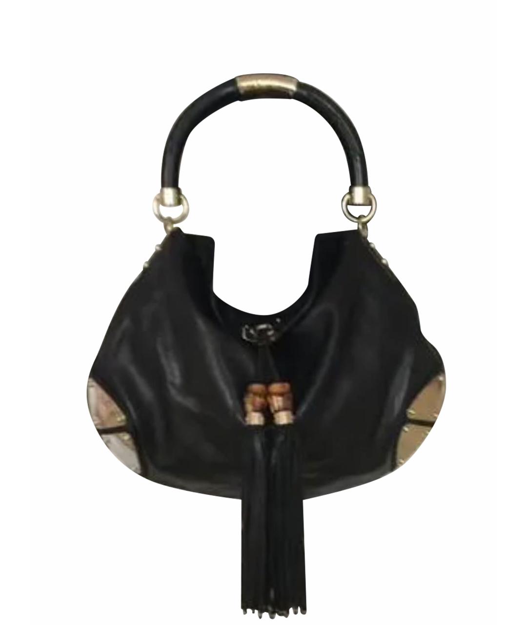GUCCI Черная кожаная сумка тоут, фото 1