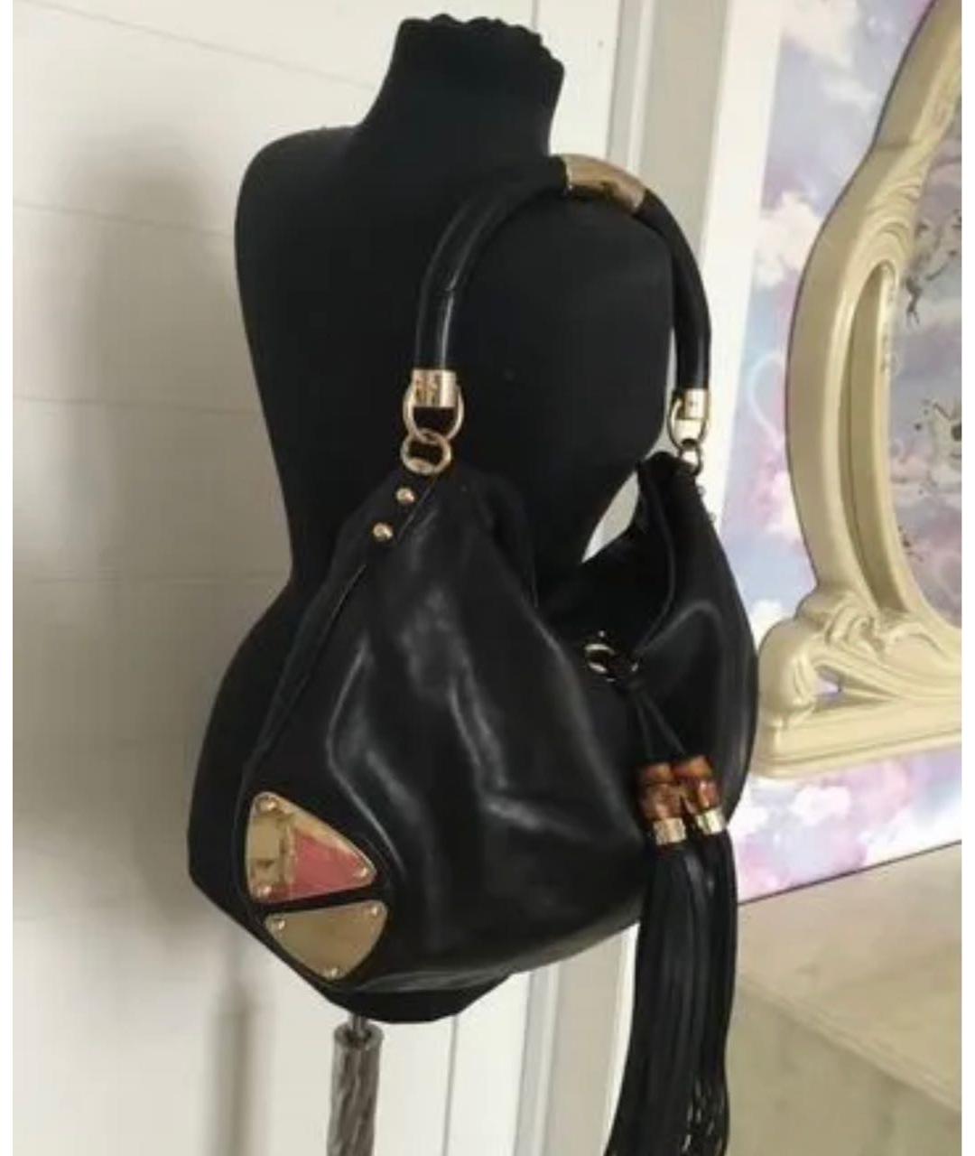 GUCCI Черная кожаная сумка тоут, фото 2