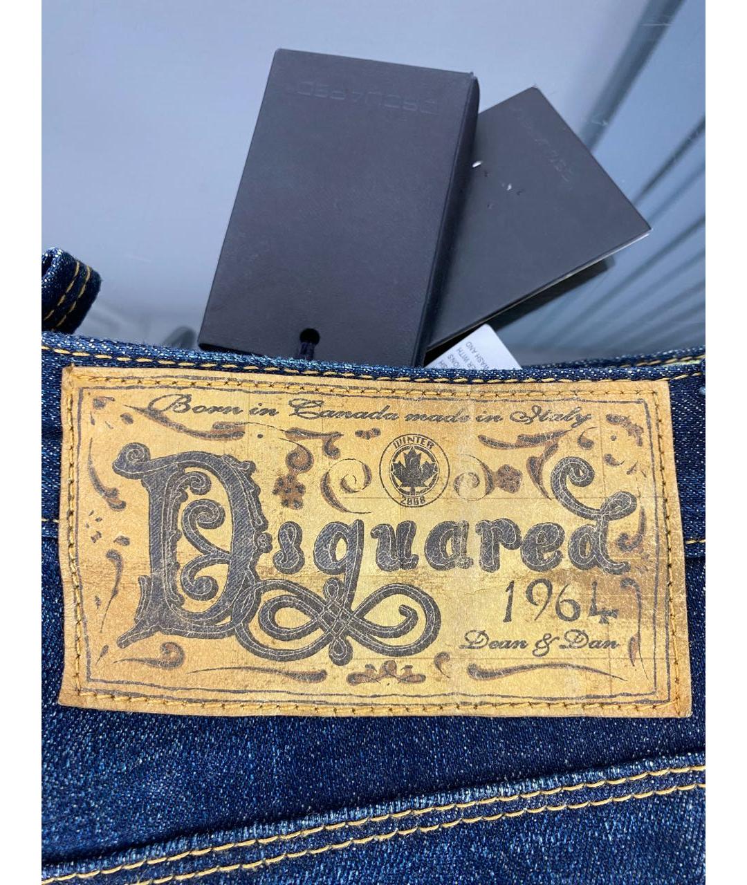 DSQUARED2 Темно-синие хлопковые прямые джинсы, фото 4