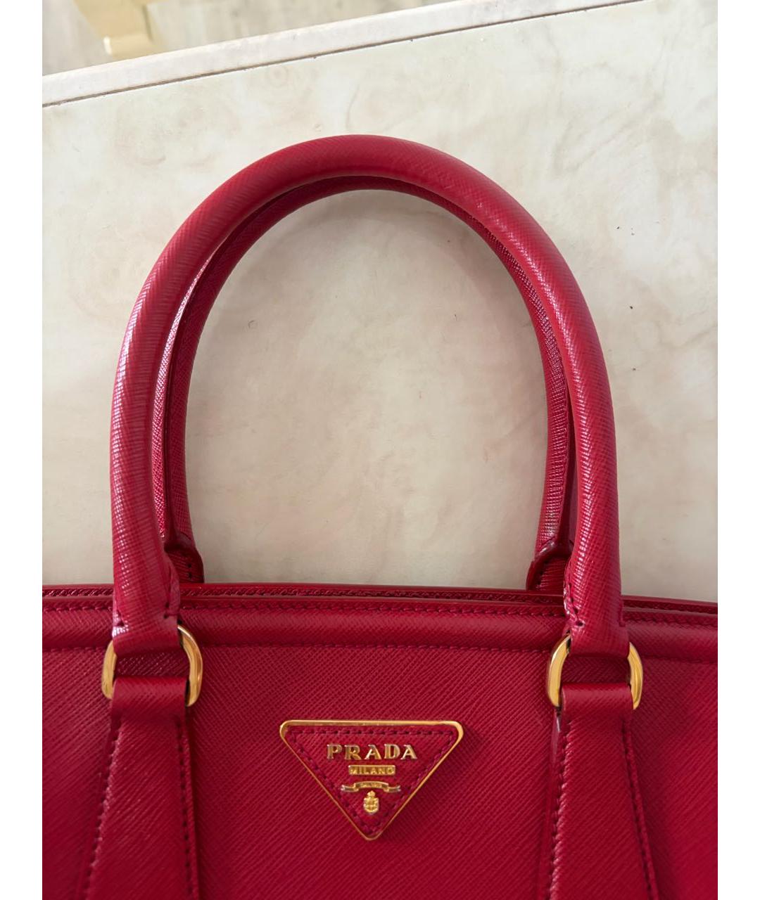 PRADA Красная кожаная сумка тоут, фото 6