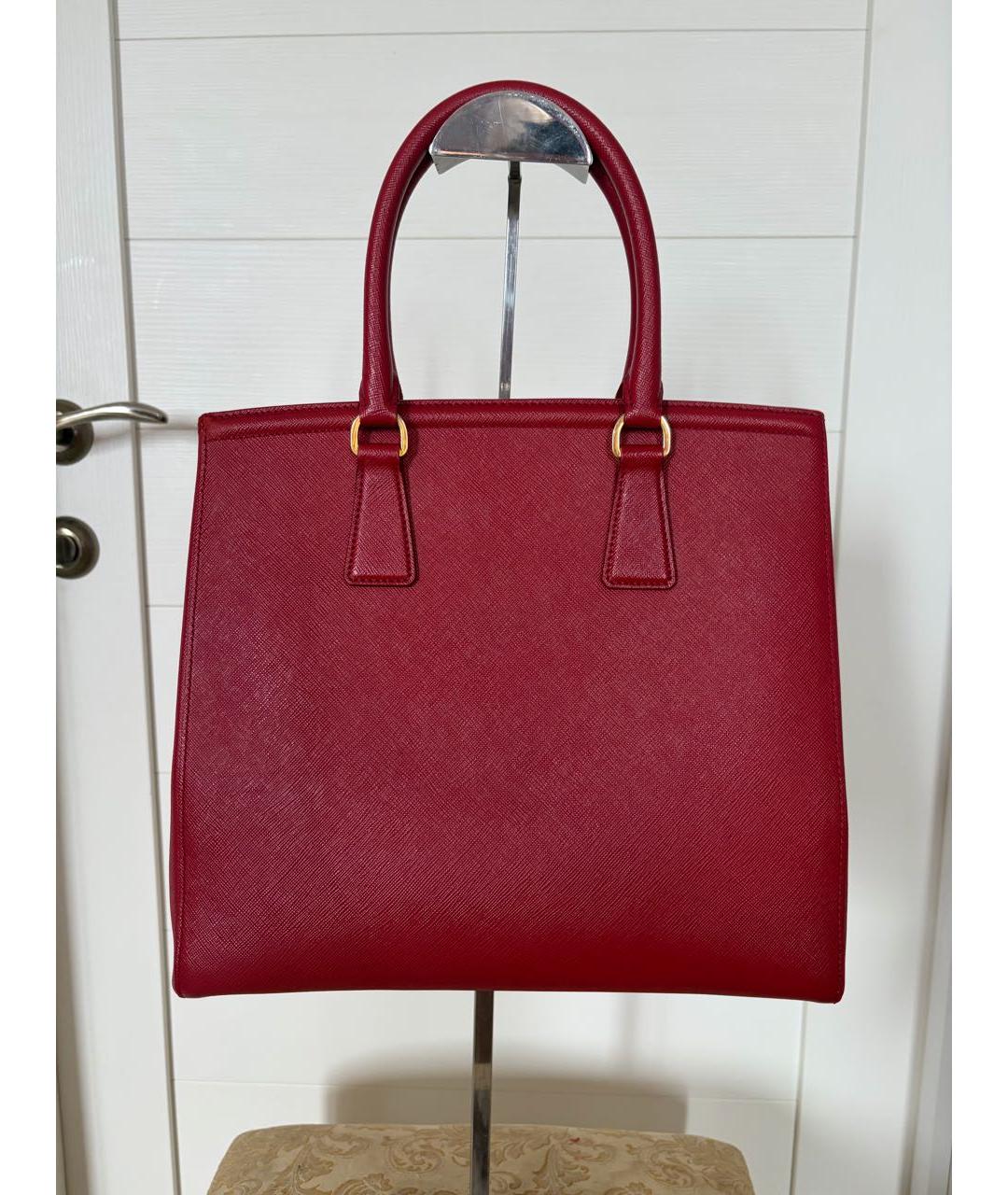 PRADA Красная кожаная сумка тоут, фото 3