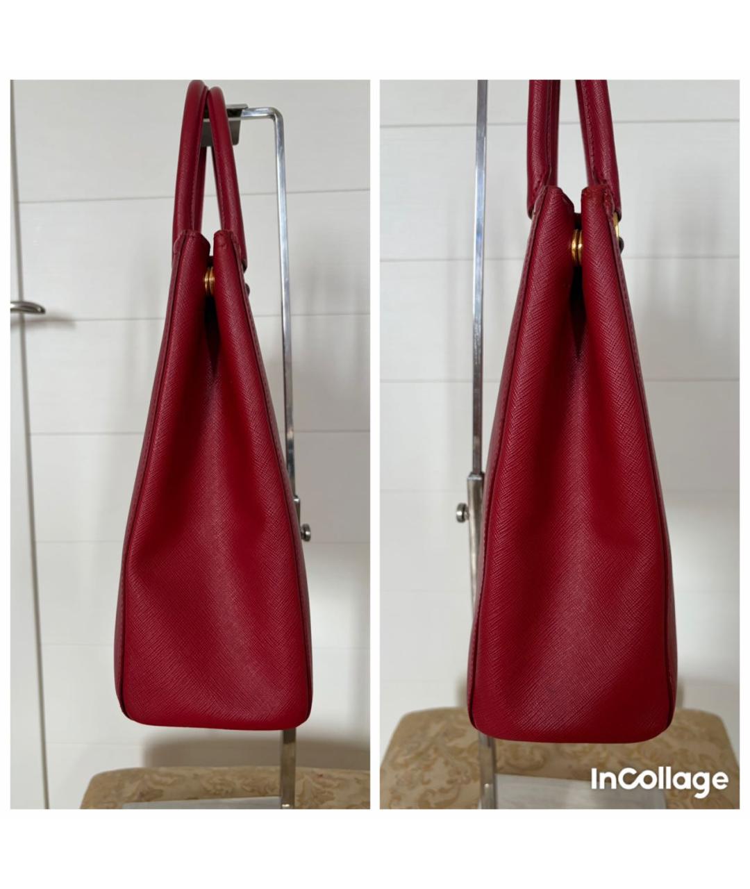 PRADA Красная кожаная сумка тоут, фото 5