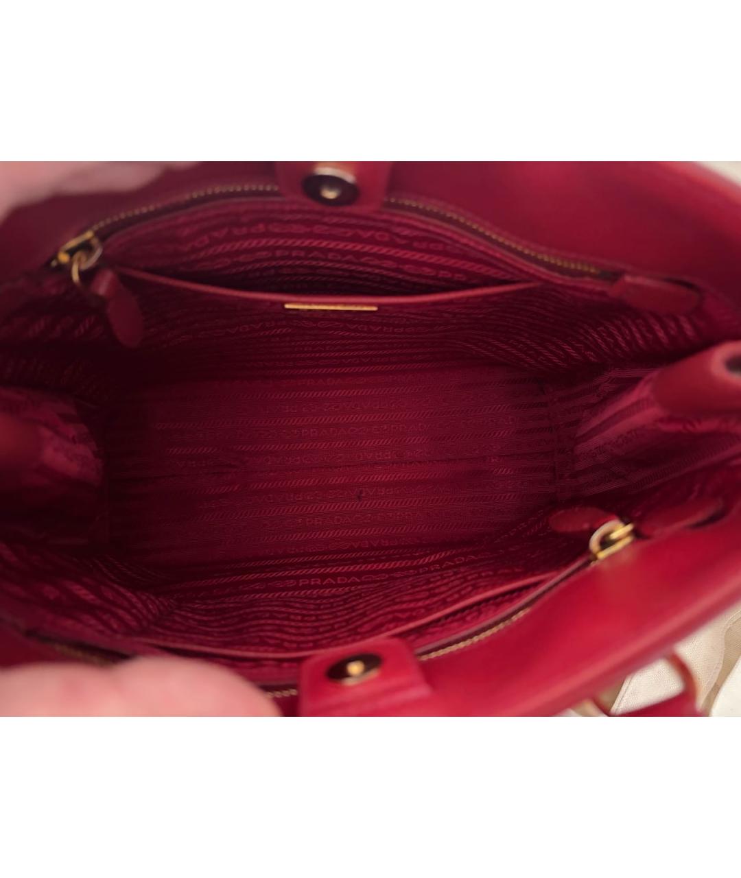 PRADA Красная кожаная сумка тоут, фото 4