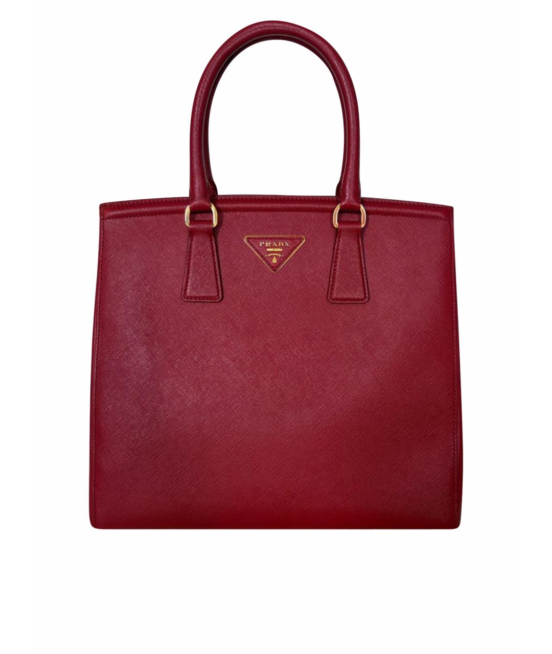PRADA Красная кожаная сумка тоут, фото 1