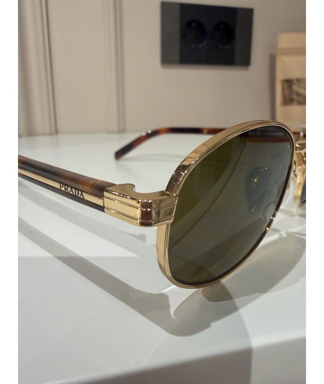 PRADA Хаки металлические солнцезащитные очки, фото 3