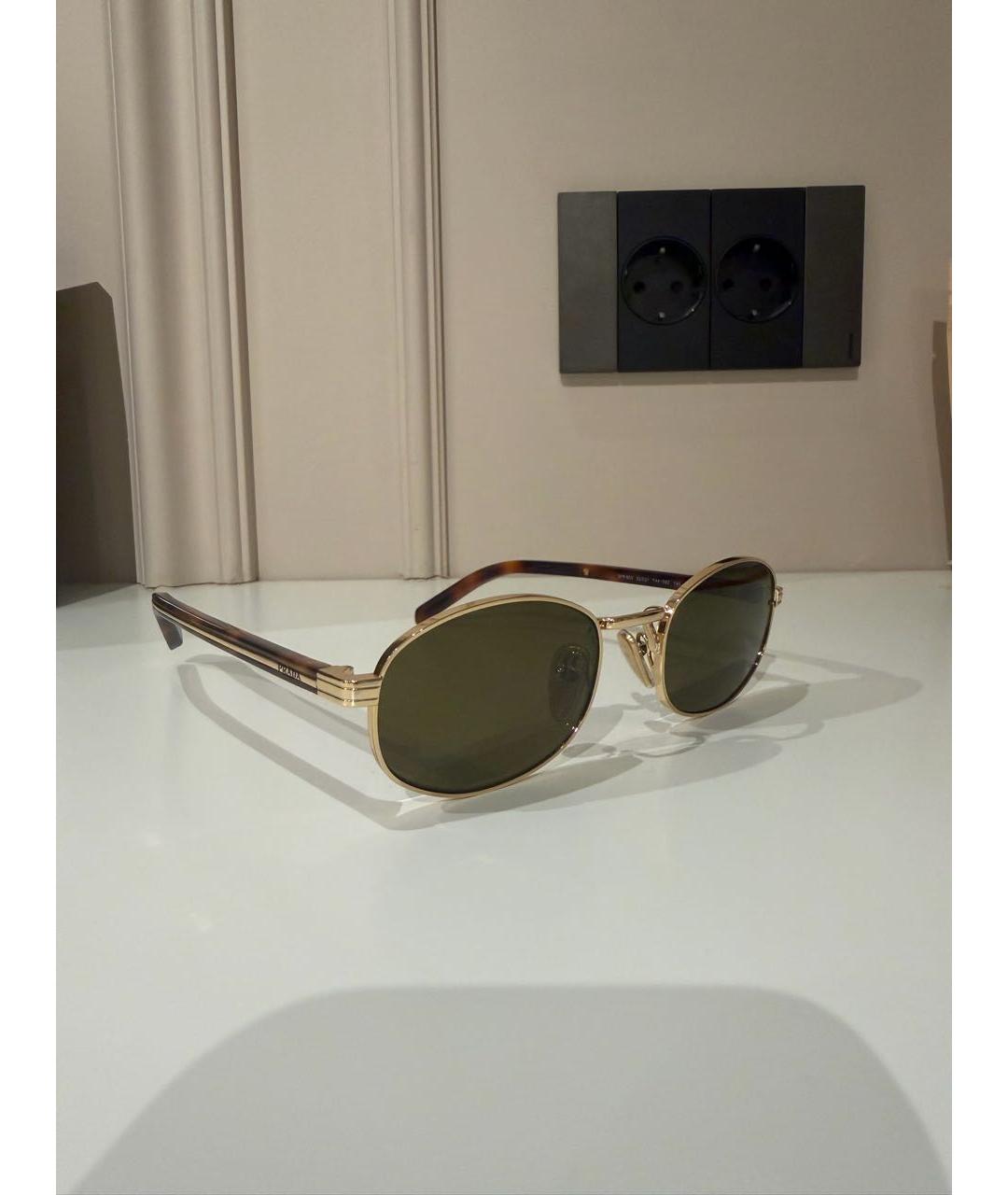 PRADA Хаки металлические солнцезащитные очки, фото 2